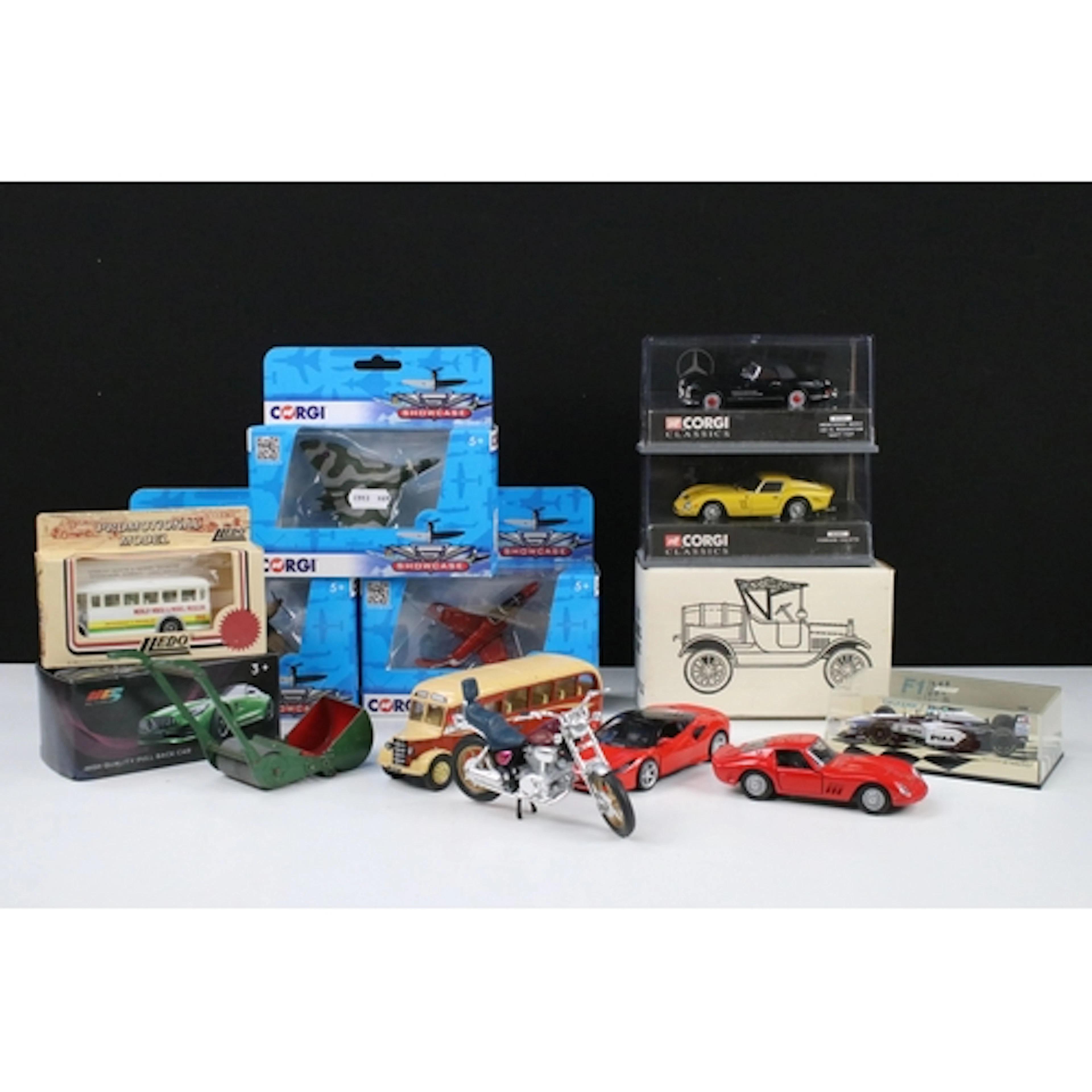Nine boxed/cased diecast models to include 3 x Corgi Showcas...