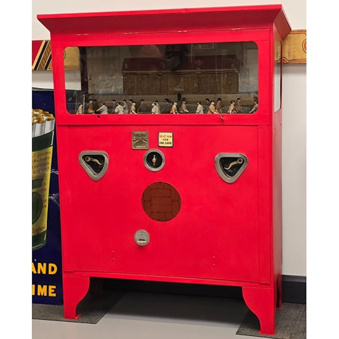 Vintage coin operated slot/arcade machine c.1930s. The Footb...
