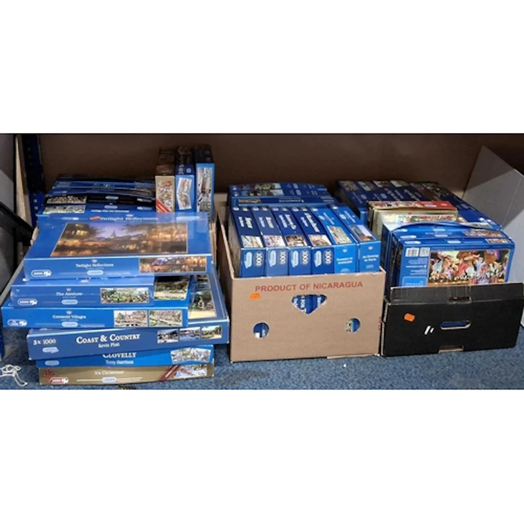 THREE BOXES AND LOOSE GIBSONS JIGSAW PUZZLES, approximately ...