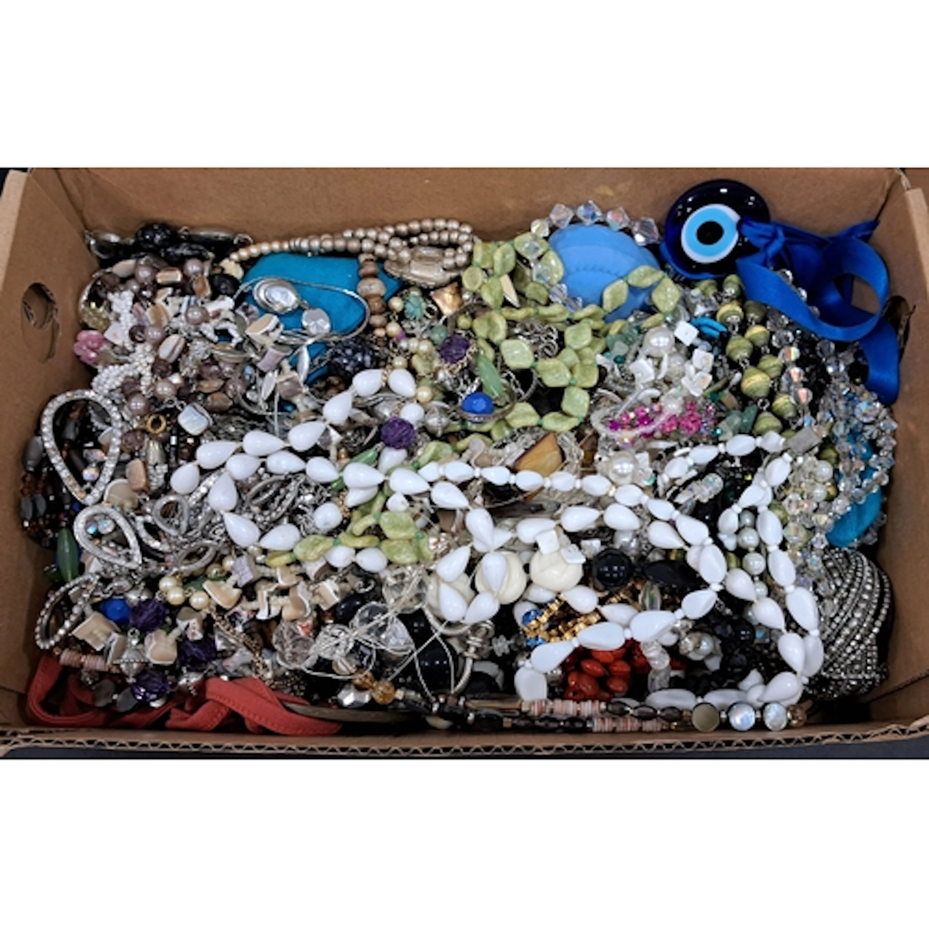LARGE SELECTION OF COSTUME JEWELLERY including crystal, moth...
