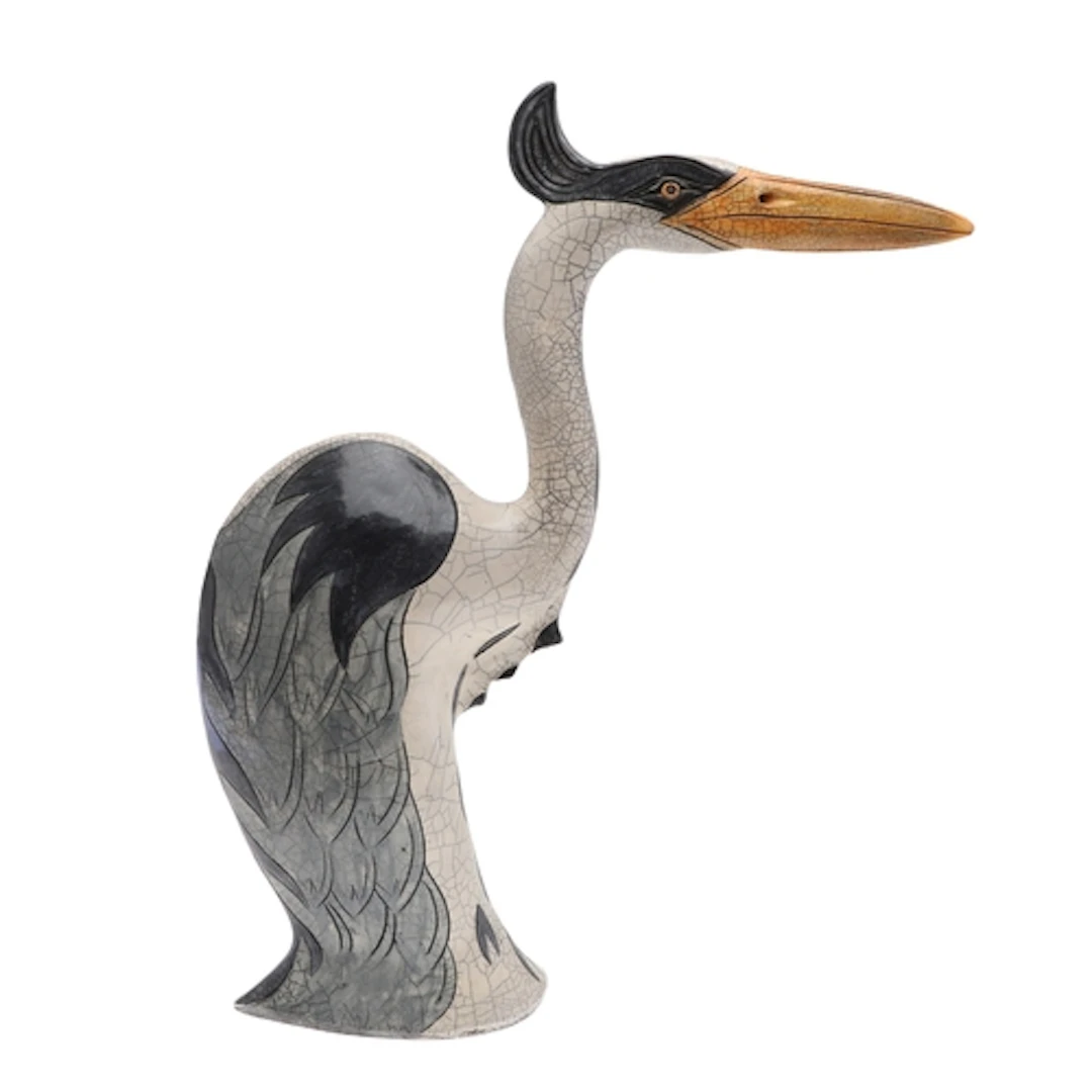 JENNIE HALE (B 1956). LARGE RAKU STUDIO POTTERY FIGURE OF A ...