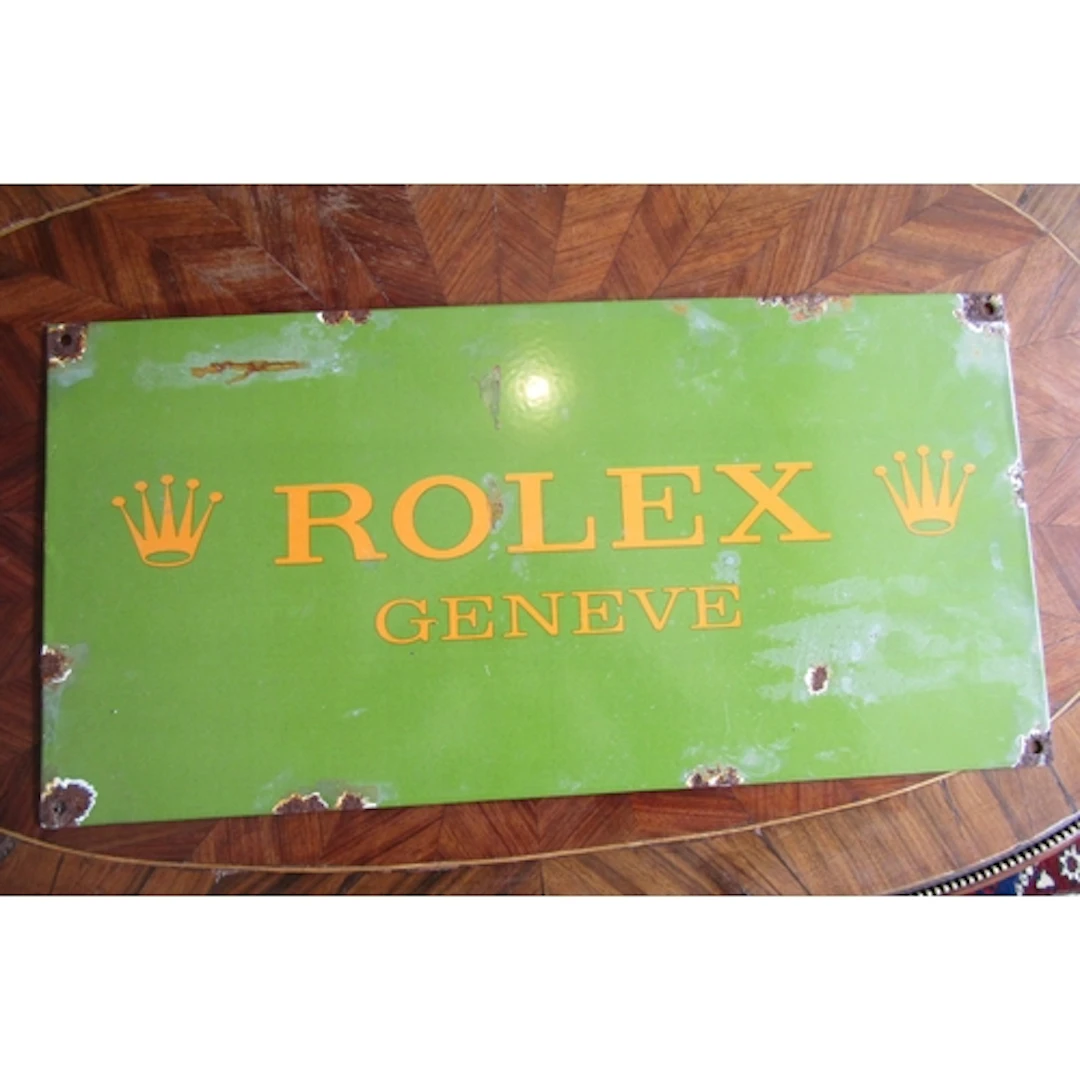 Rolex Jewellers Shop Advertisement Sign Enamel on Metal Appr...