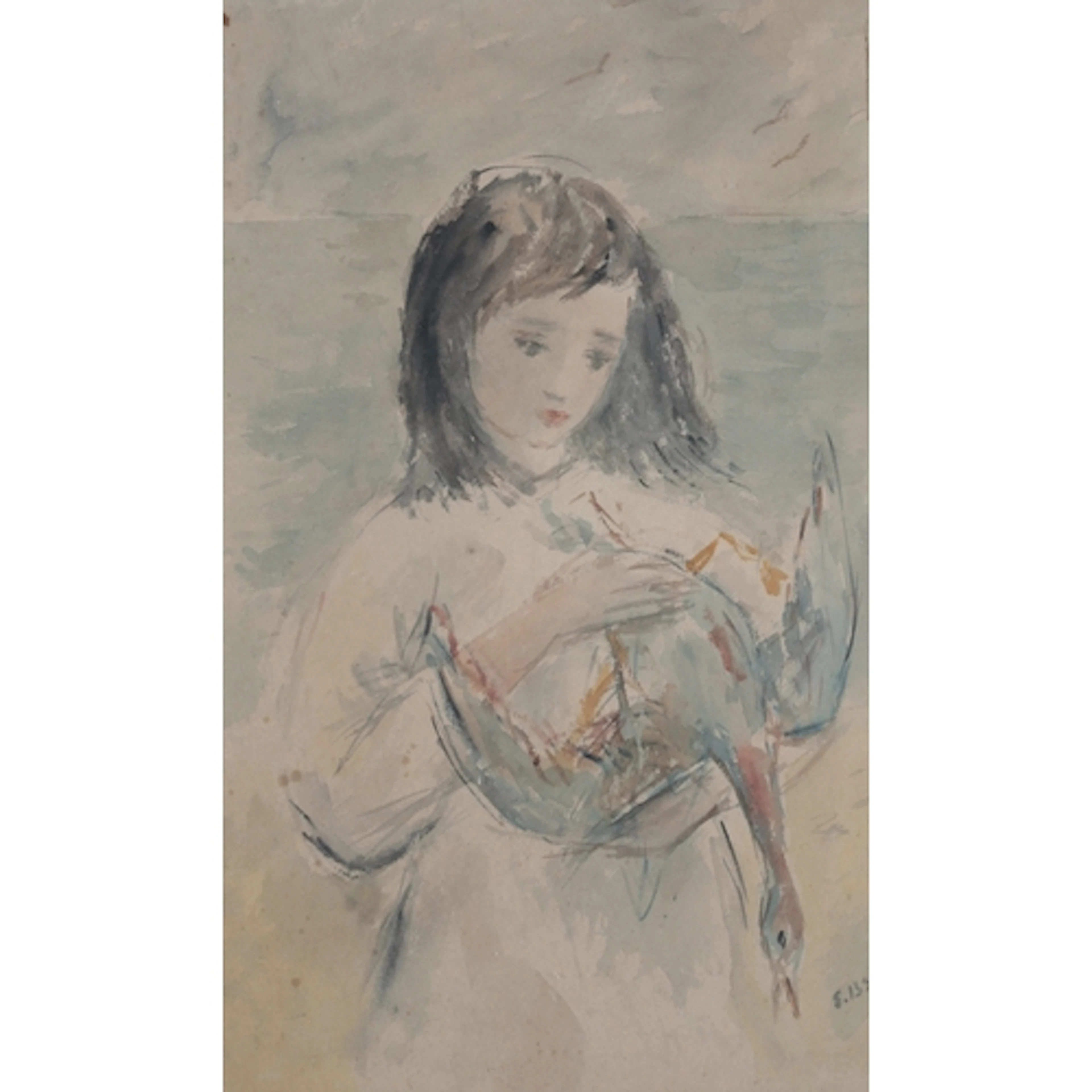 Elinor Bellingham-Smith (1906-1988) Girl and Goose, monogra...