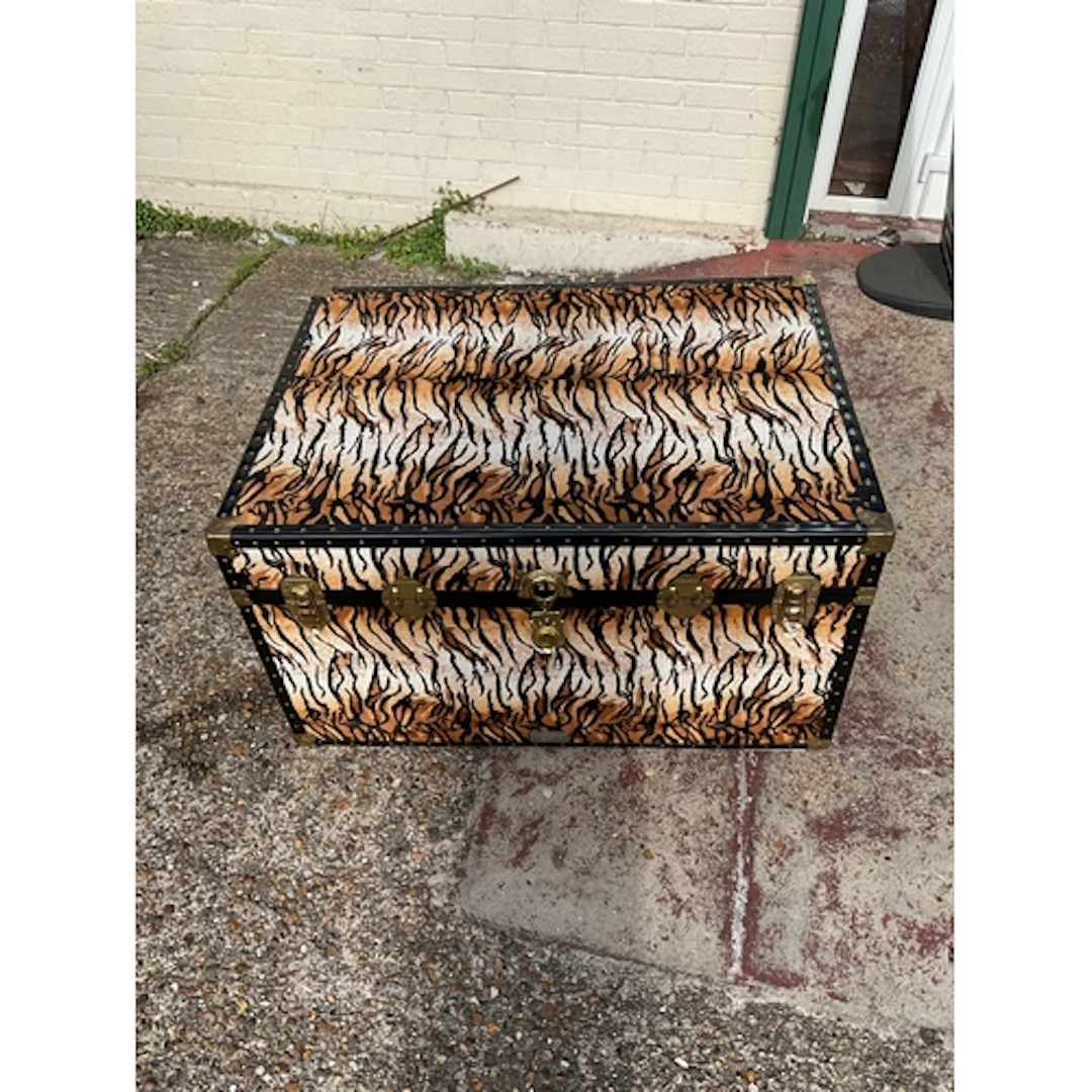 Large furry leopard fur covered trunk.