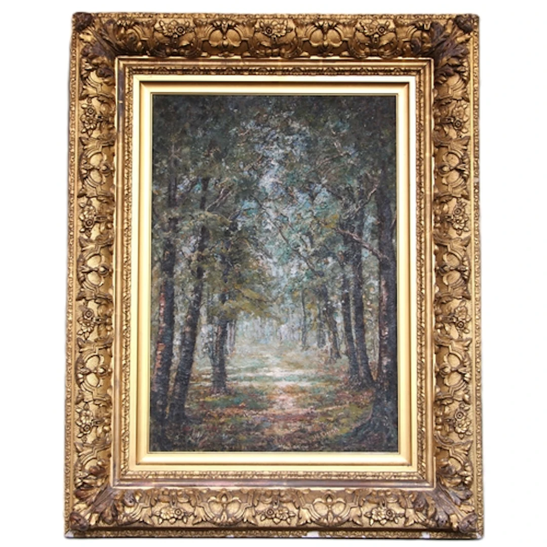 William Dunn (Scottish, 1862–1948), A path through dense w...