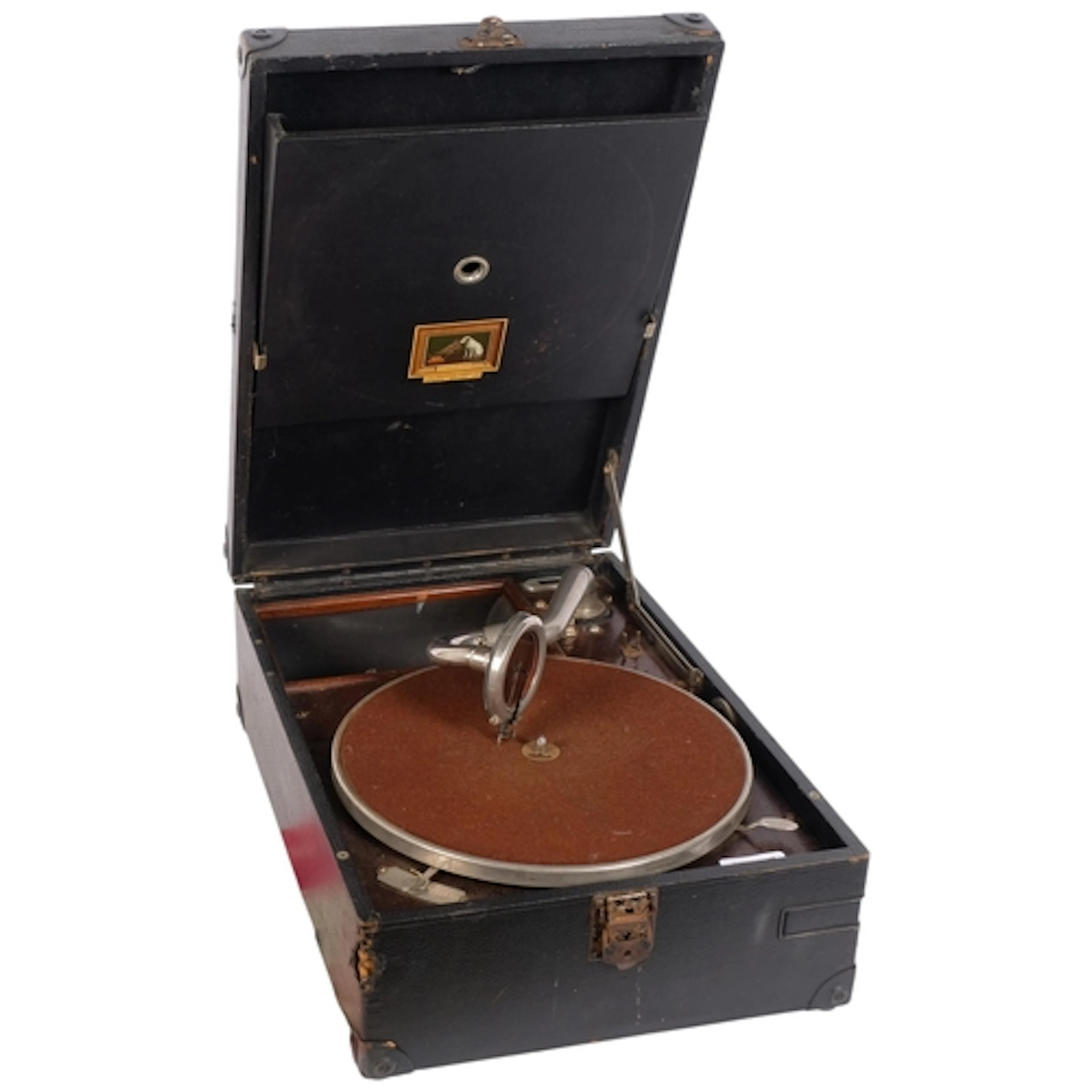 An HMV portable gramophone