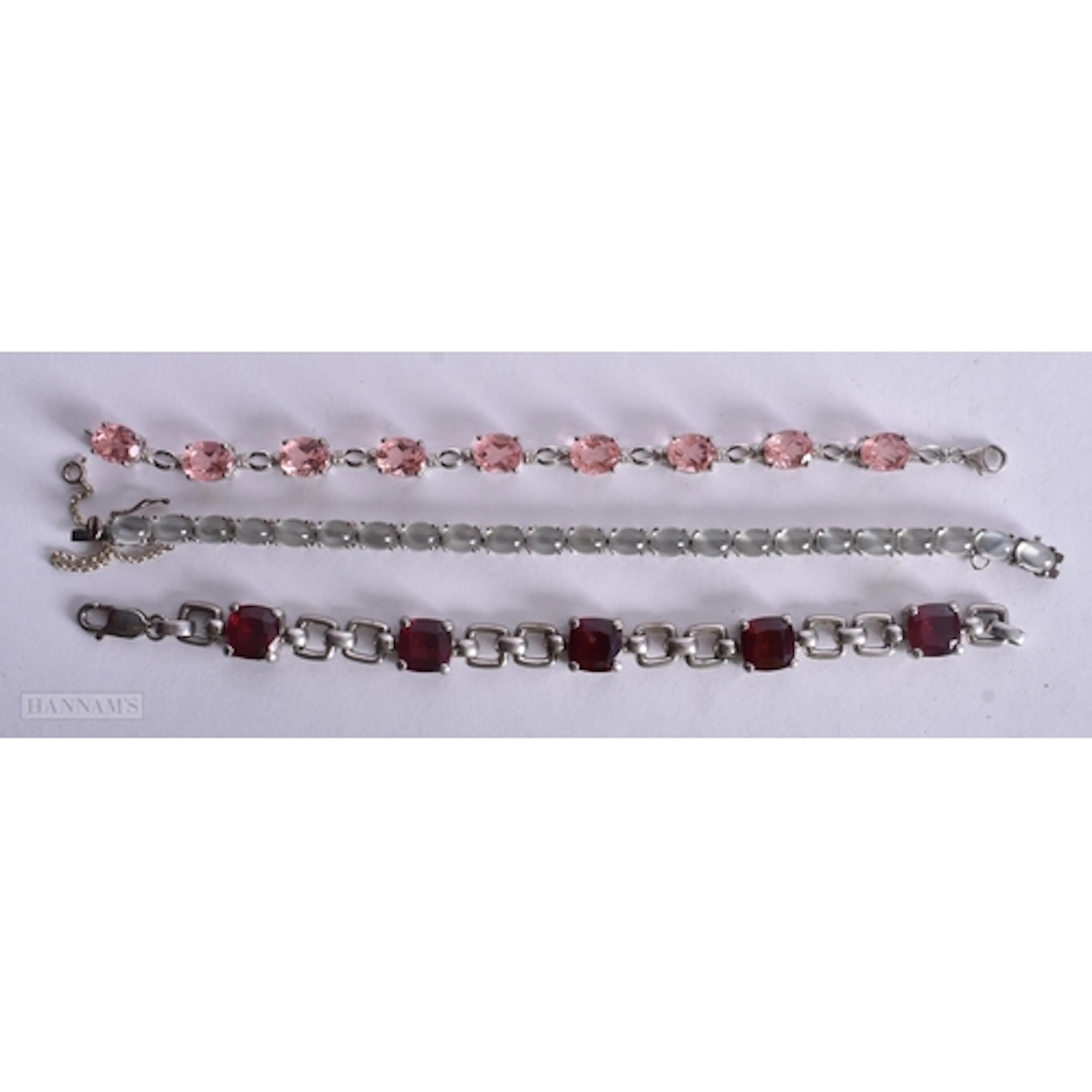 Collection of Sterling Silver Gemstone Bracelets inc. Enhanc...
