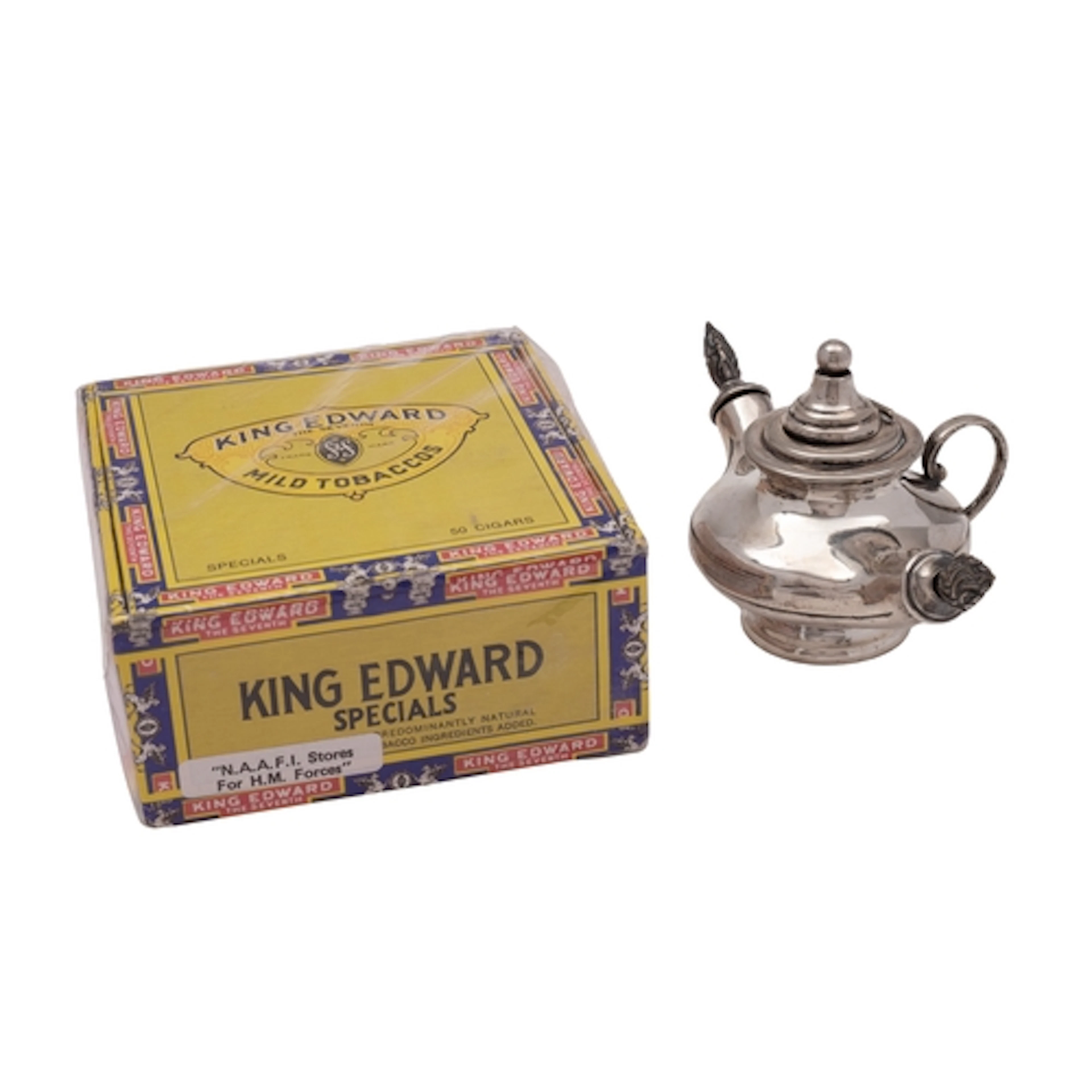 A silver plated table lighter, in the form of a classical la...