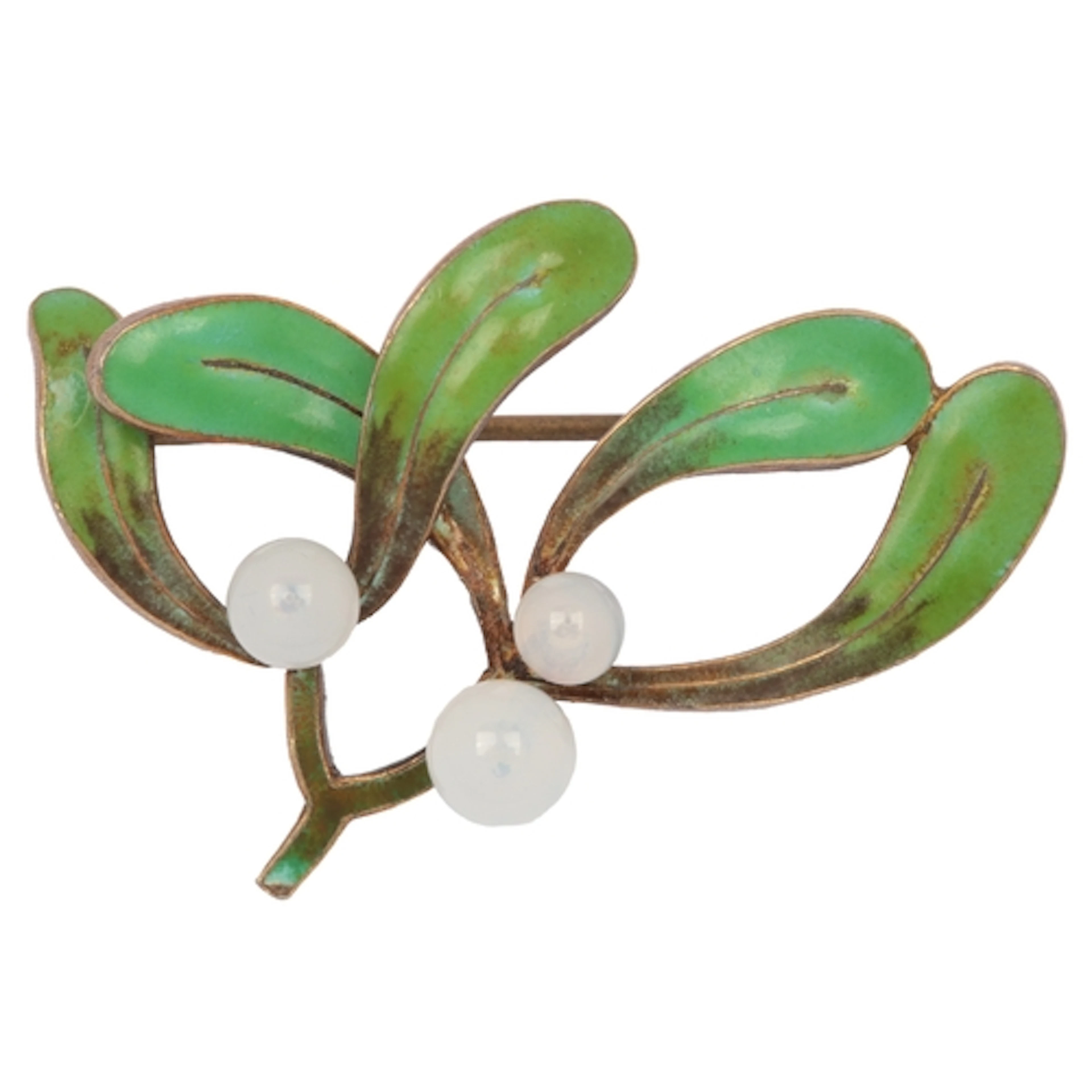 An Art Nouveau enamel and opaline glass brooch, France, circ...