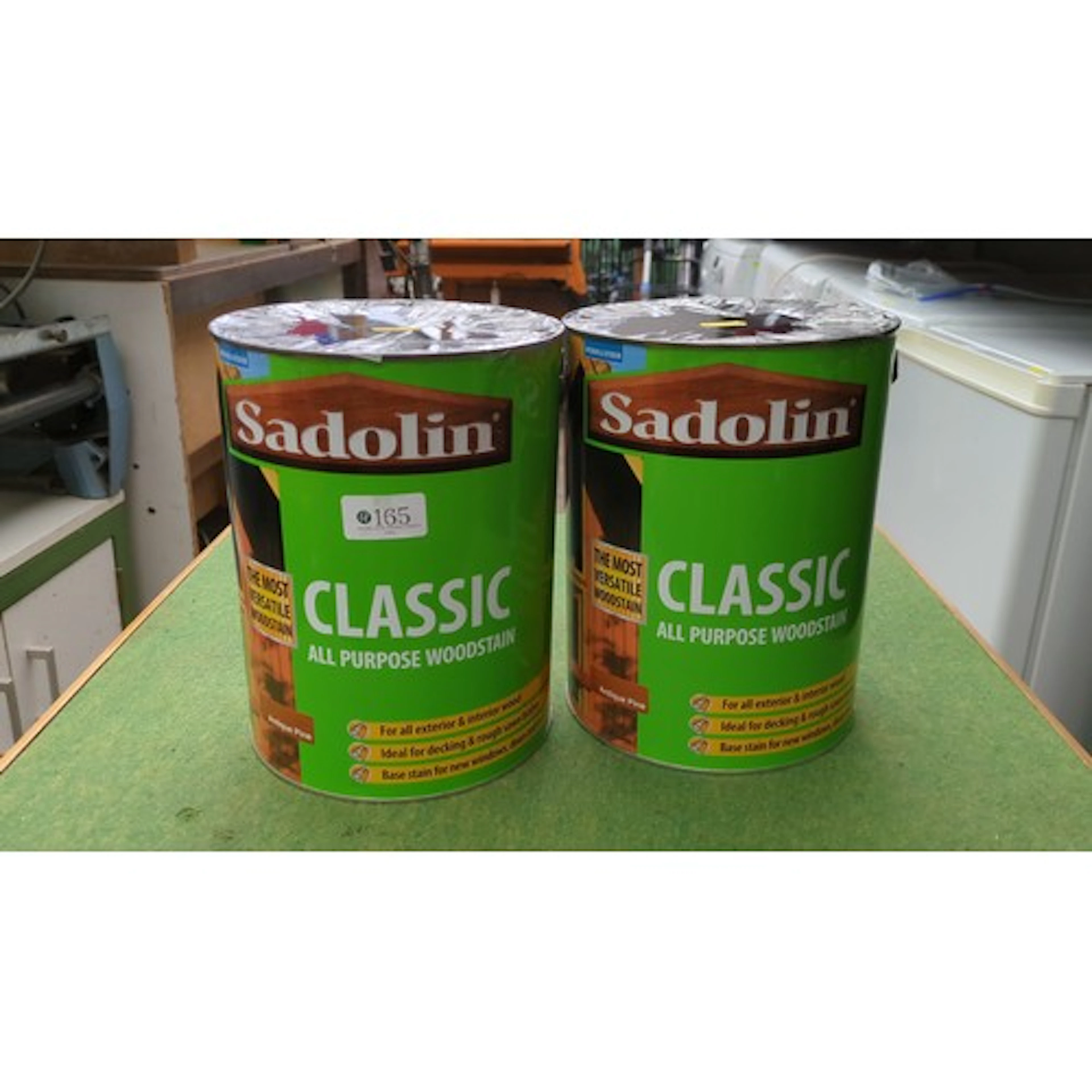 A pair of Sadolin ‘Classic’ all-purpose woodstain packs, 5L,...