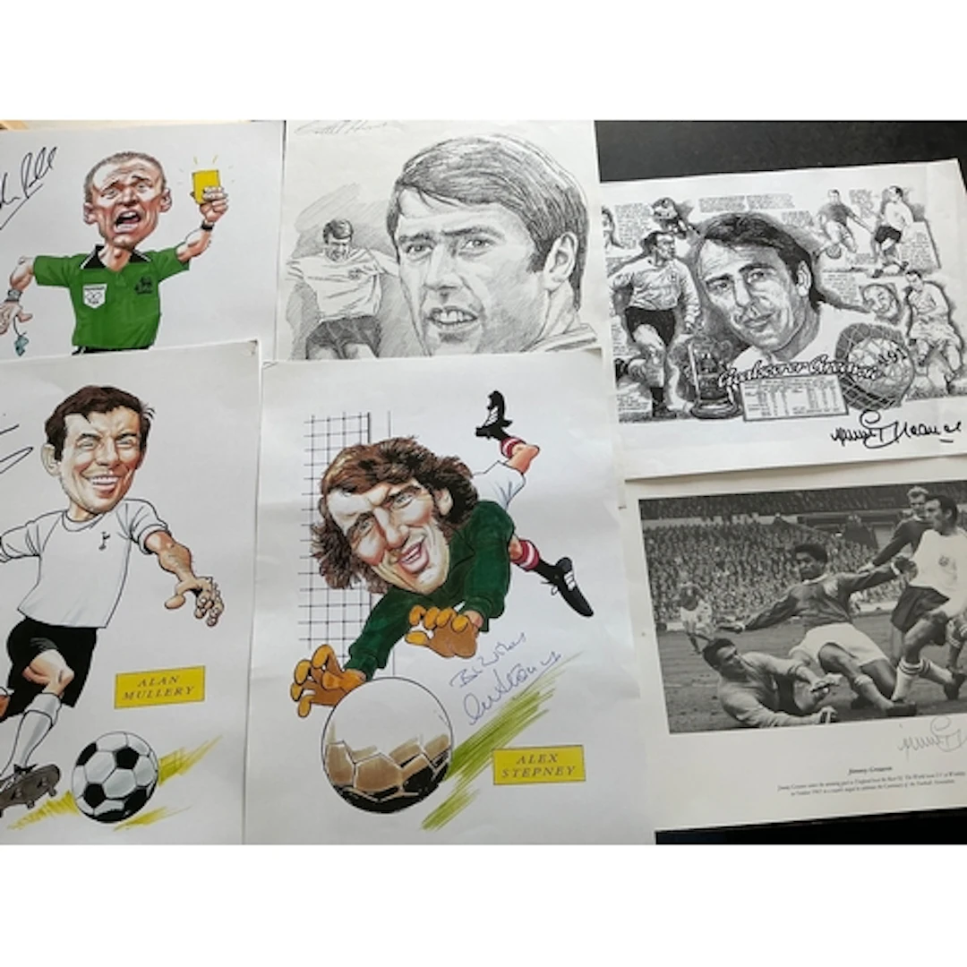 Signed Football Prints: All 16 x 12 inches and hand signed b...