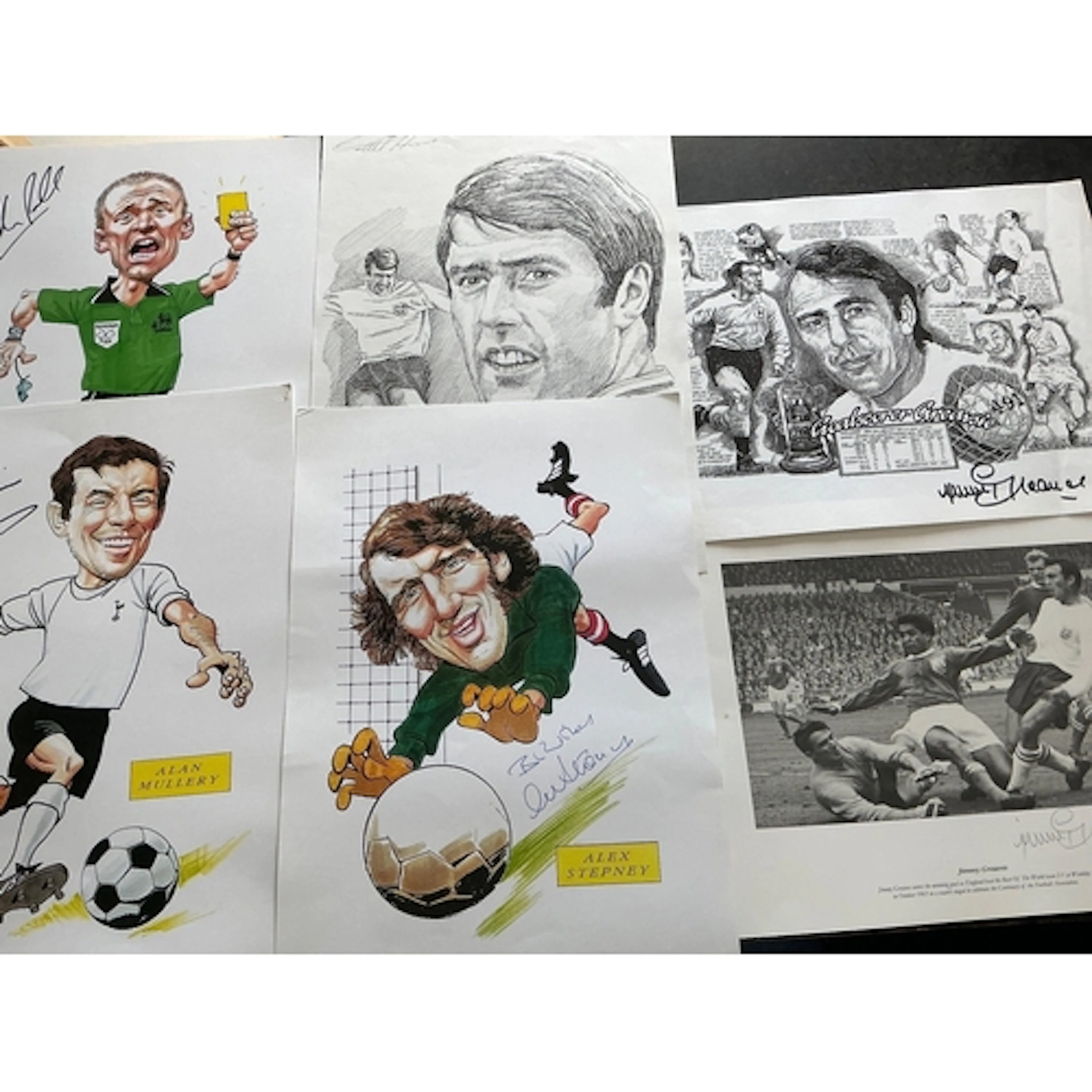 Signed Football Prints: All 16 x 12 inches and hand signed b...