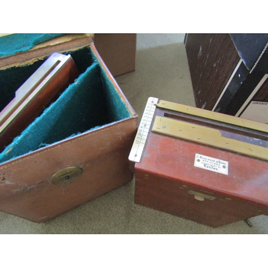 Victorian Camera Mahogany and Brass Bound with Leather Carry...