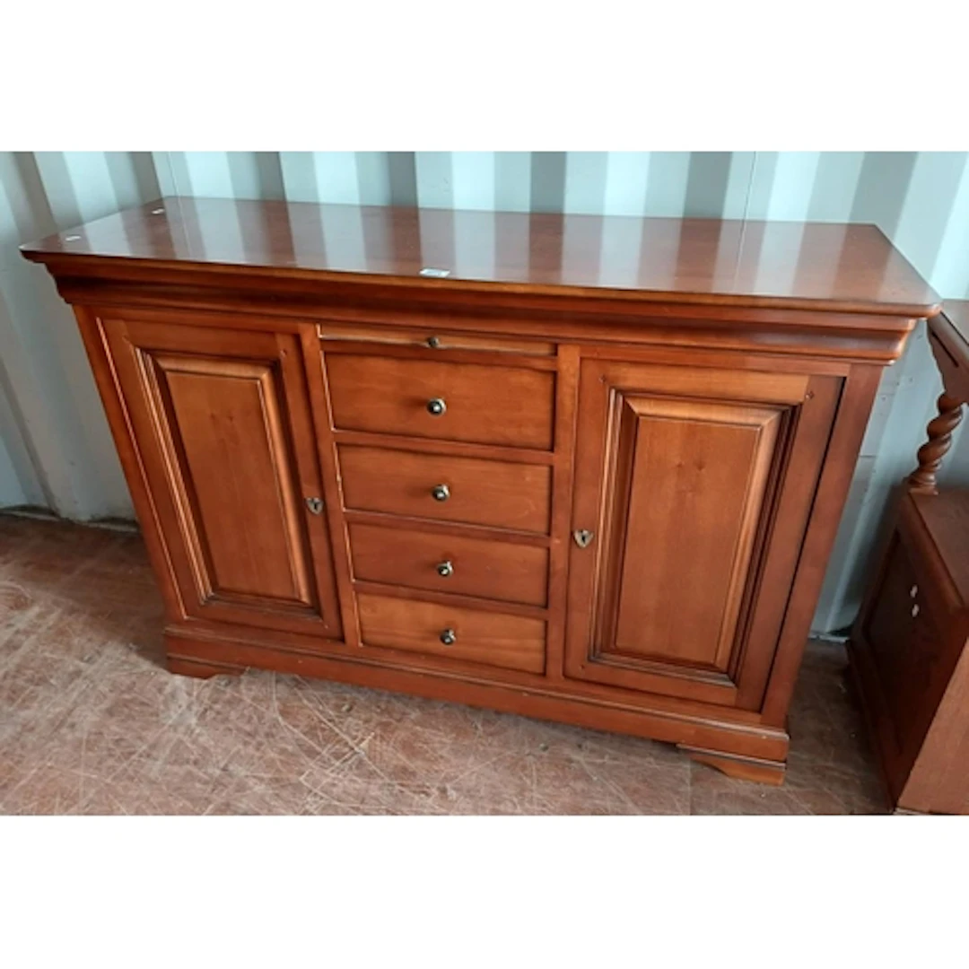 NF HARDWOOD SIDEBOARD WITH 4 CENTRALLY SET DRAWERS WITH SLID...
