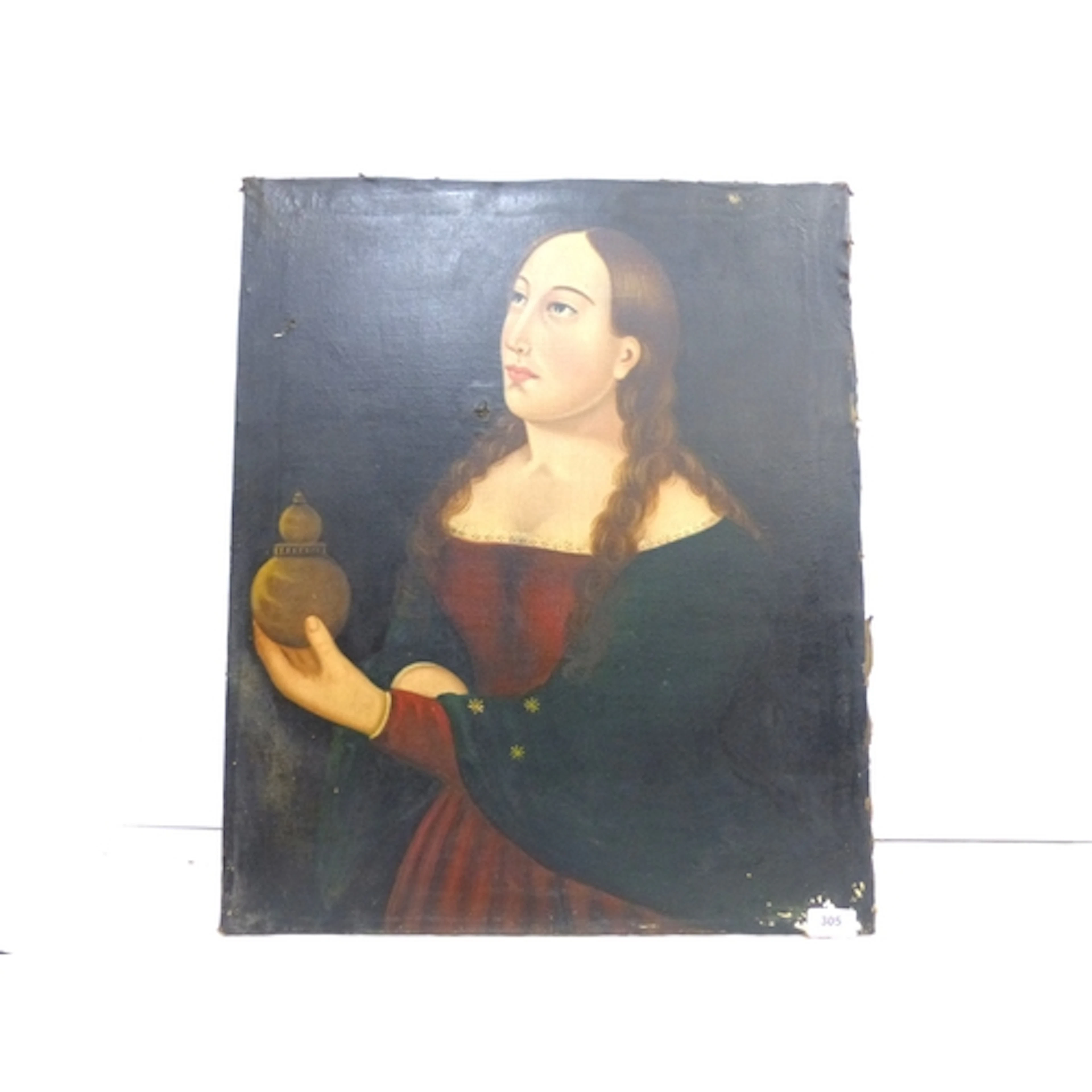 Oil on canvas, portrait of Mary Magdalene, unsigned. 62cm x ...