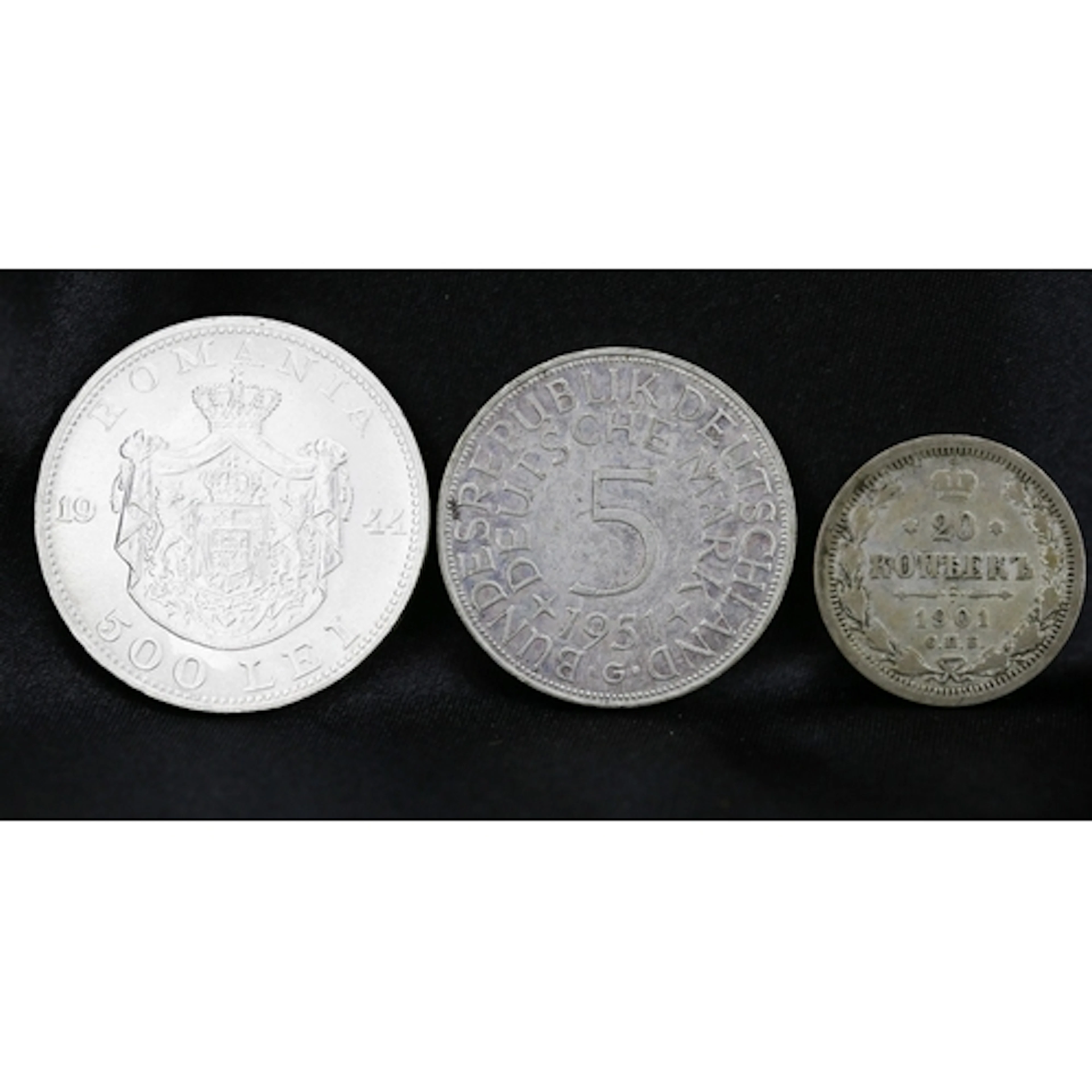 Silver 500 Lei Romanian Coin 1944 - 70% Silver , Silver 5 De...