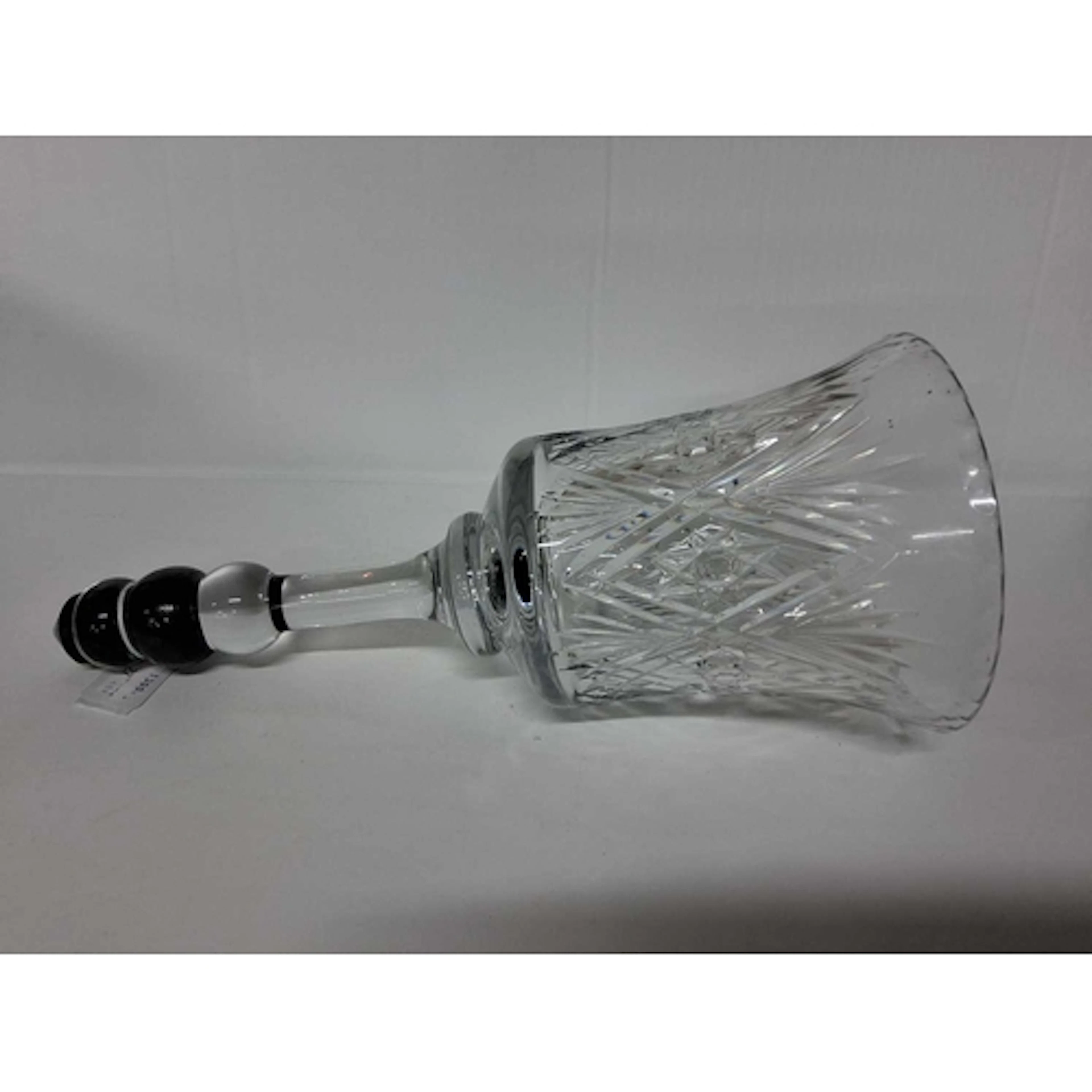 A LARGE CRYSTAL BELL STYLE ORNAMENT, unmarked, handle painte...