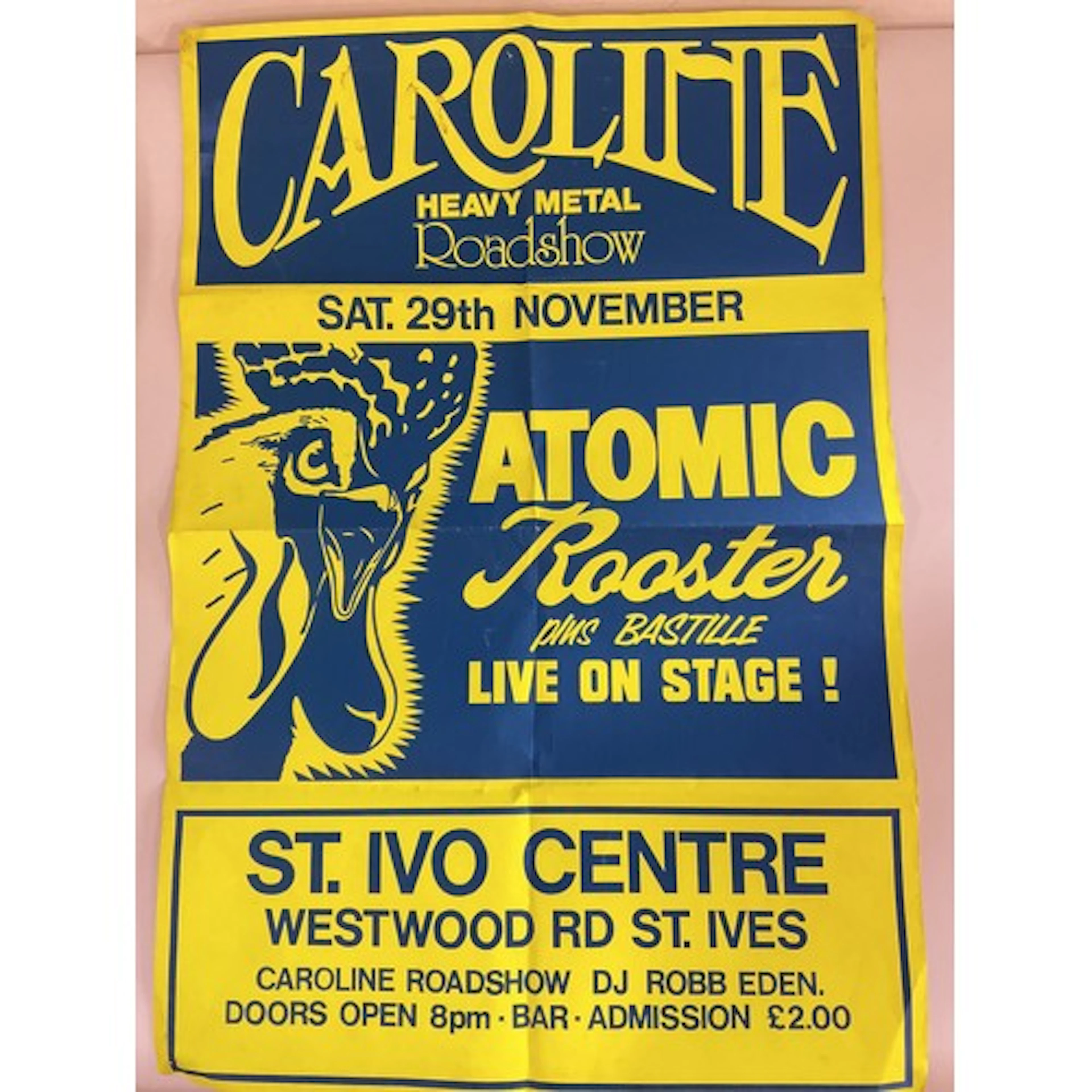 Three 1970s Radio Caroline heavy metal posters plus a relate...