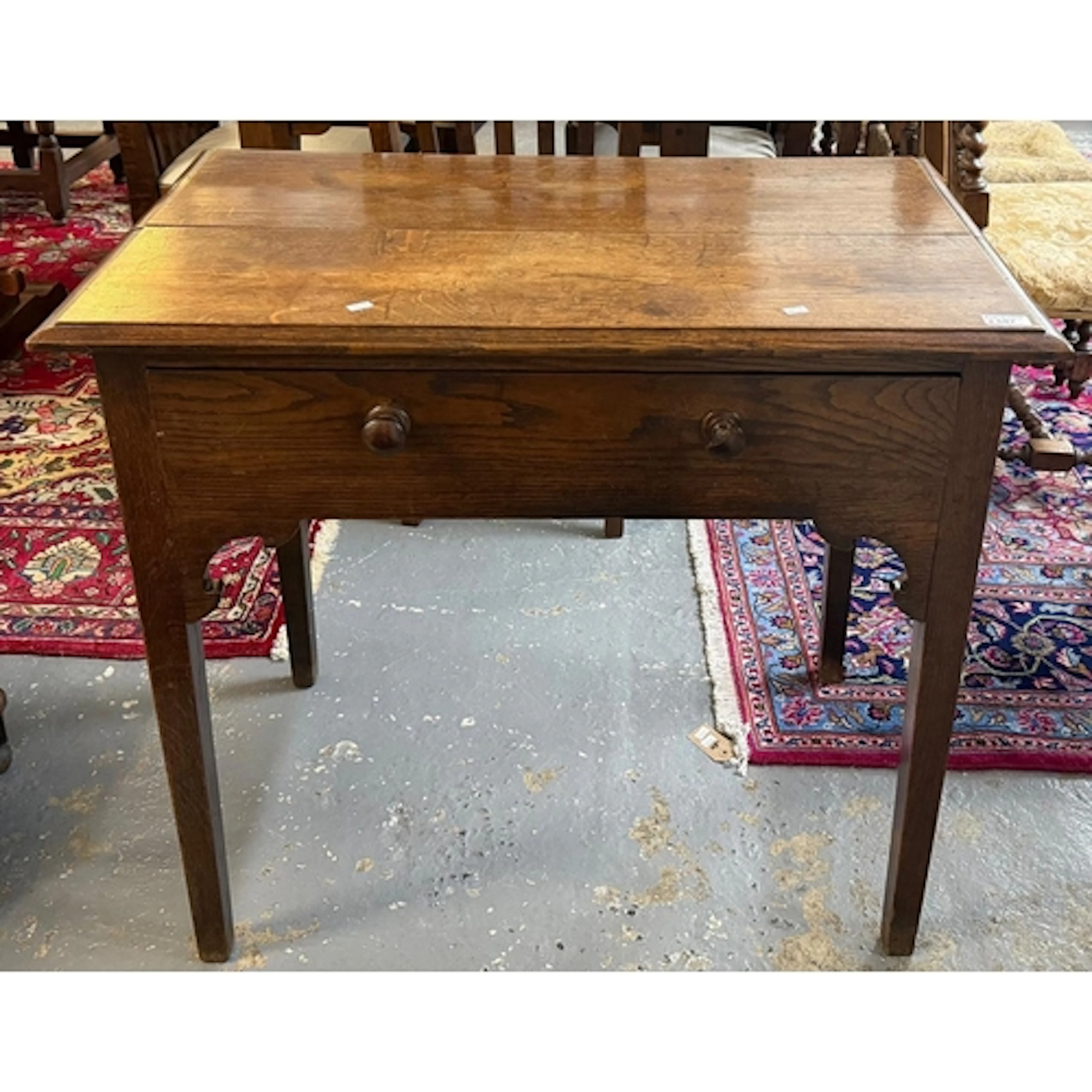 19th century Welsh oak lowboy side table with single frieze ...