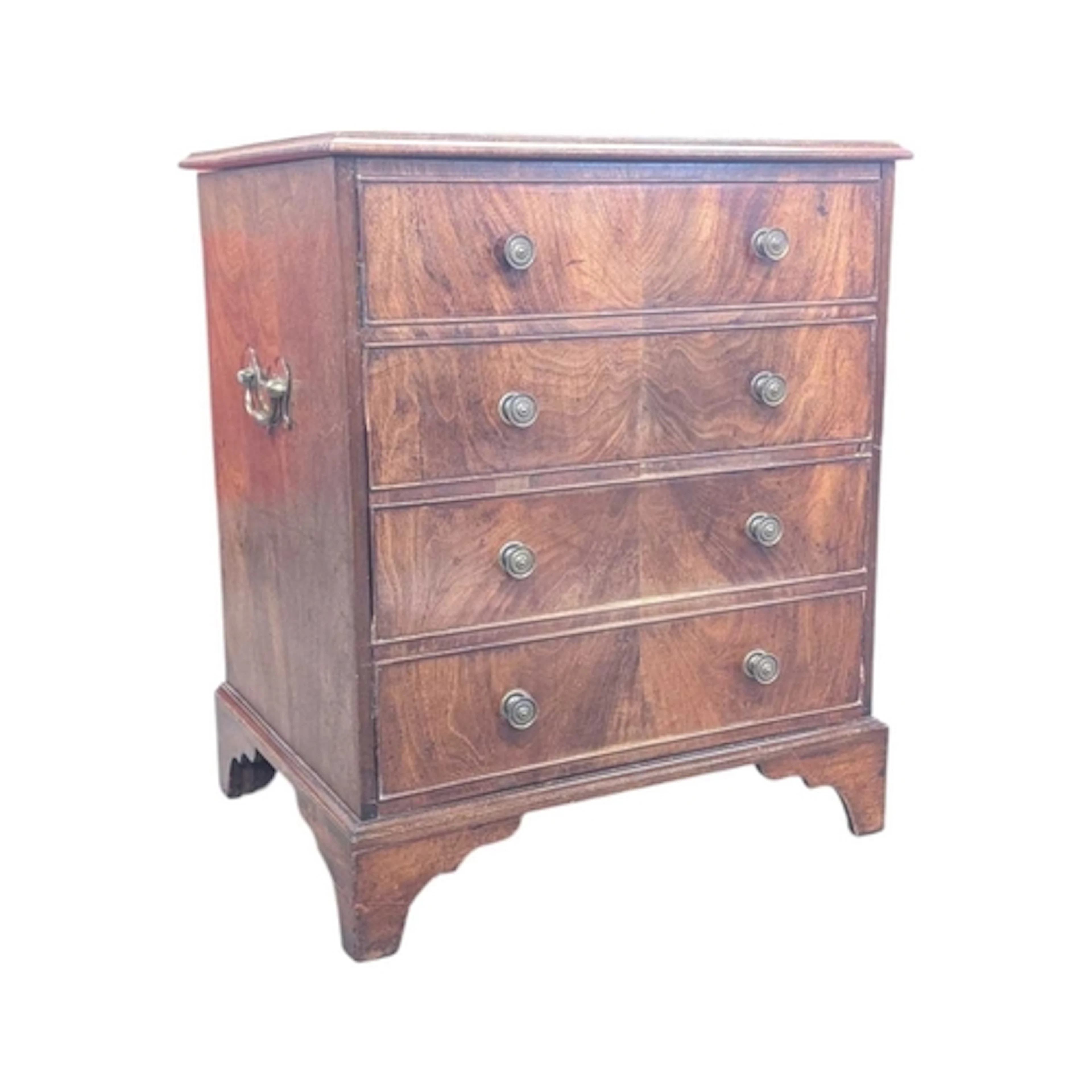 An 18th century George III flame mahogany campaign commode c...