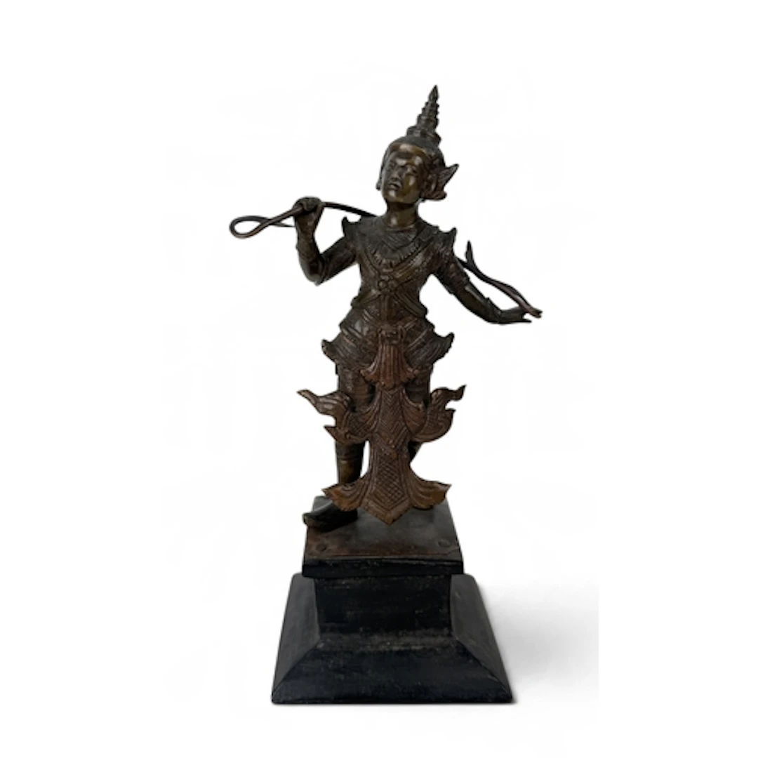 A BURMESE COLONIAL BRONZE SCULPTURE OF A COURT DANCER Circa ...