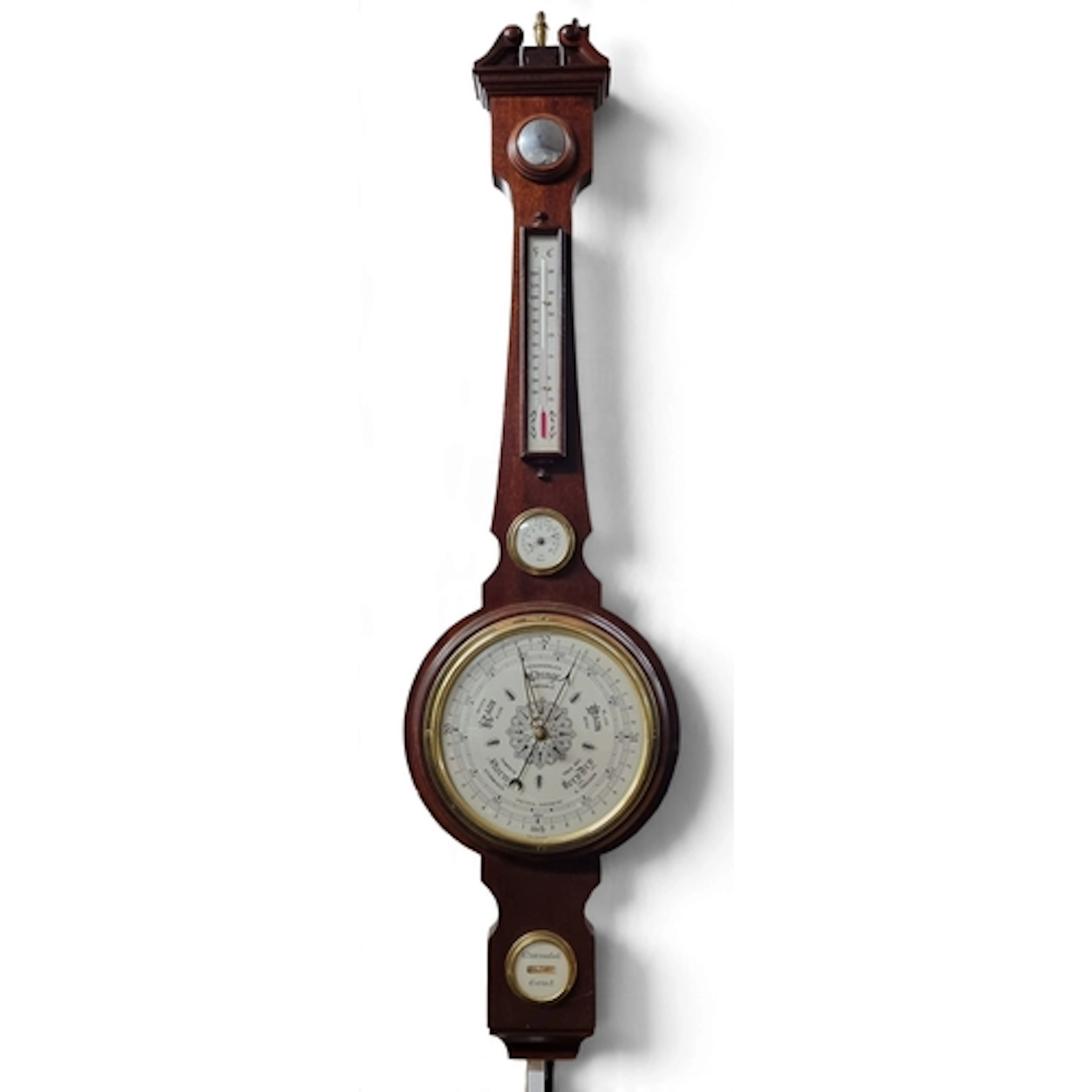 A 20th Century Mahogany Banjo Barometer. D 30 x H 110 cm app...