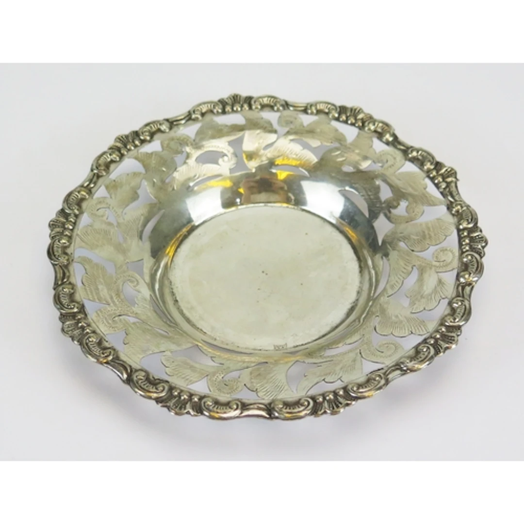 A continental silver bonbon dish, stamped .800, with pierced...