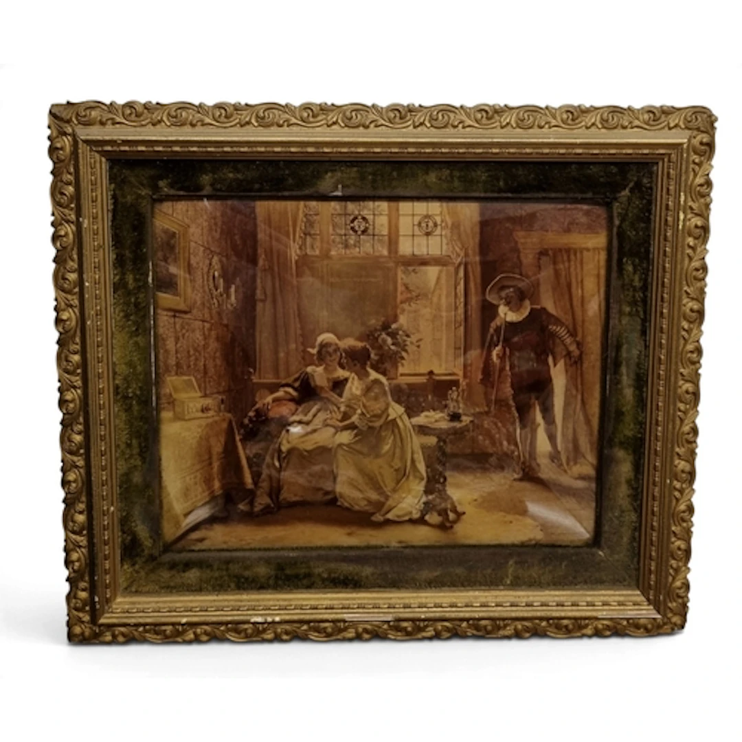 A 19th Century Christonium in a good gilt and velvet slipped...