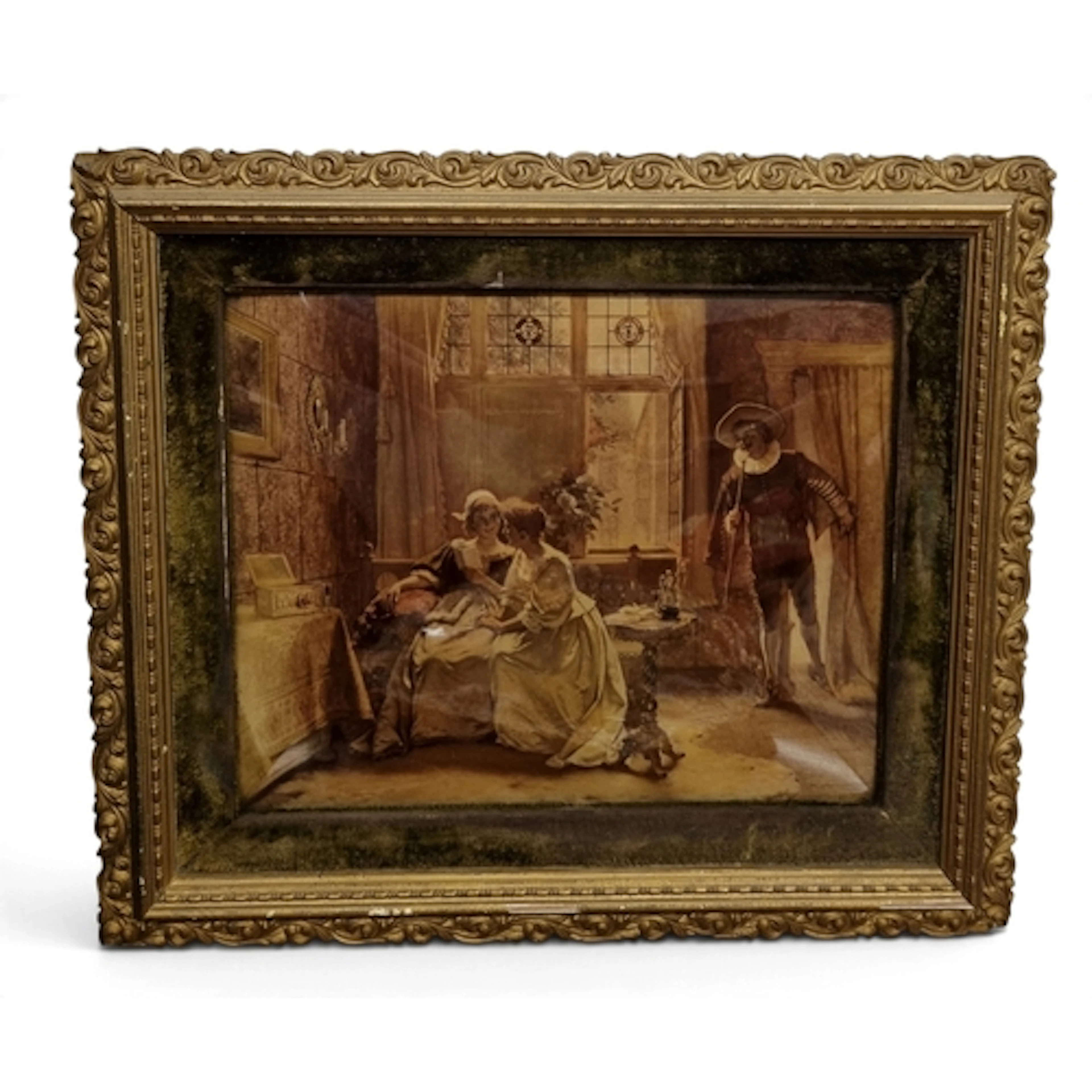 A 19th Century Christonium in a good gilt and velvet slipped...