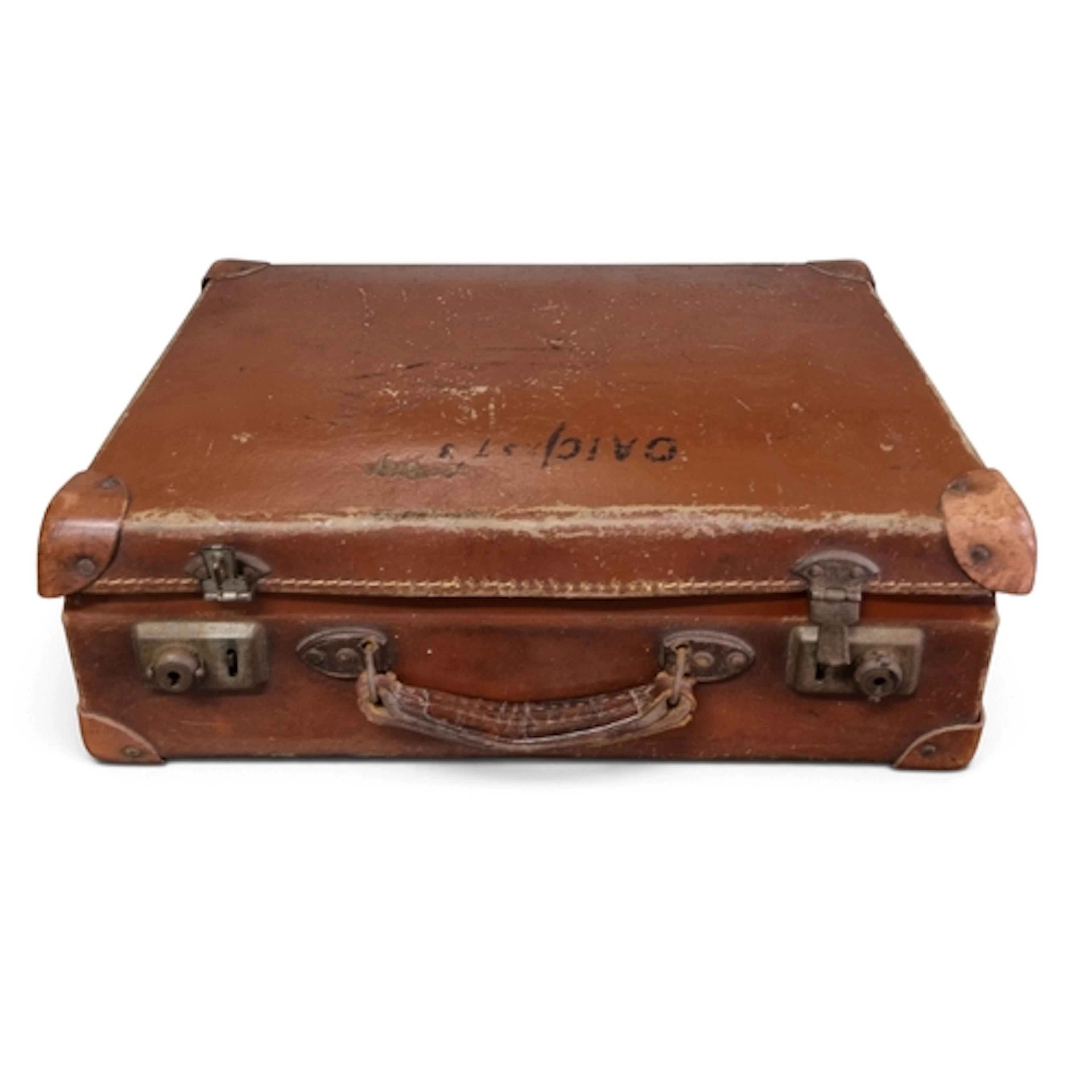A vintage first aid Kit in a leather suitcase. W 40 x D 26 x...