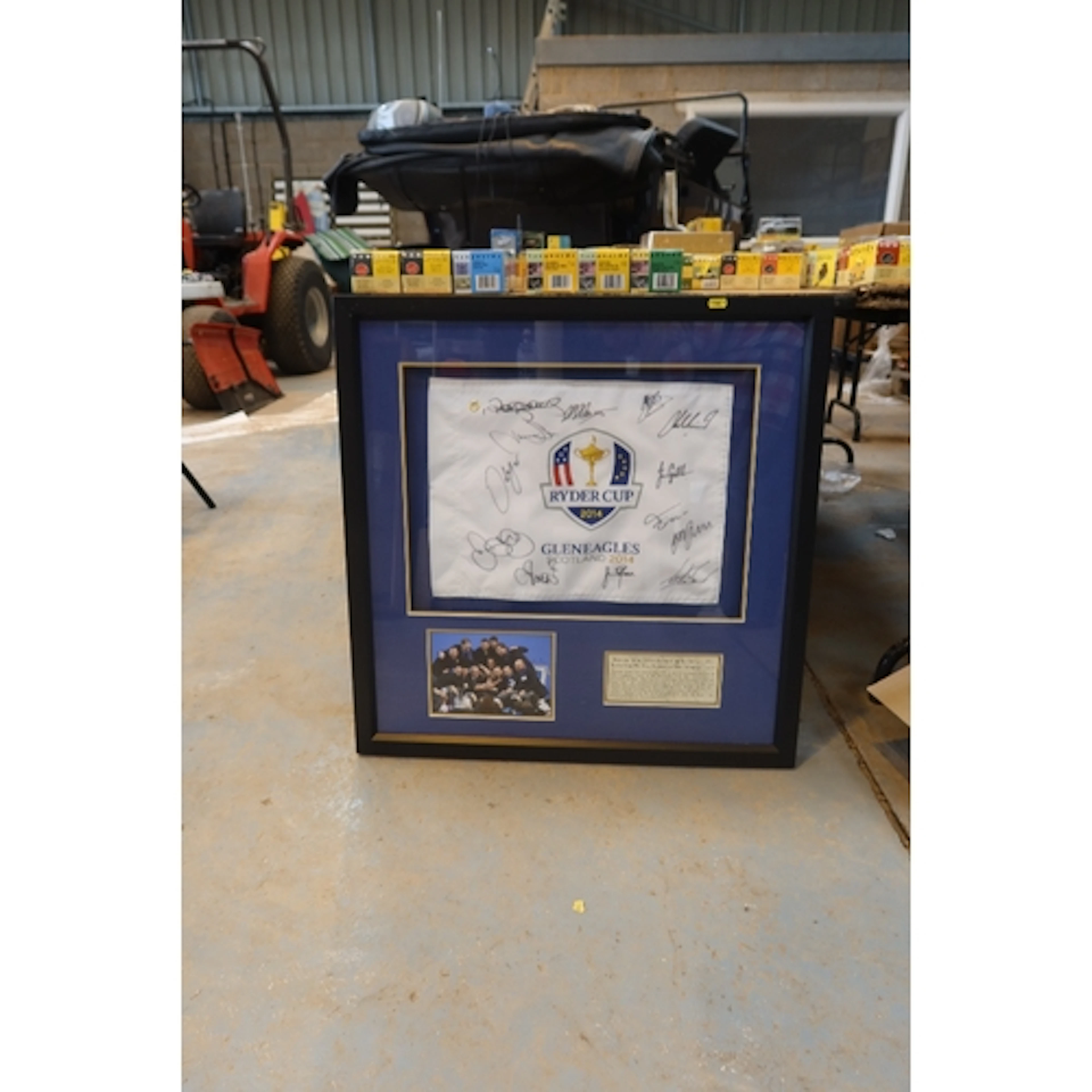 20114 Gleneagles signed Tyder cup and Pin Flag