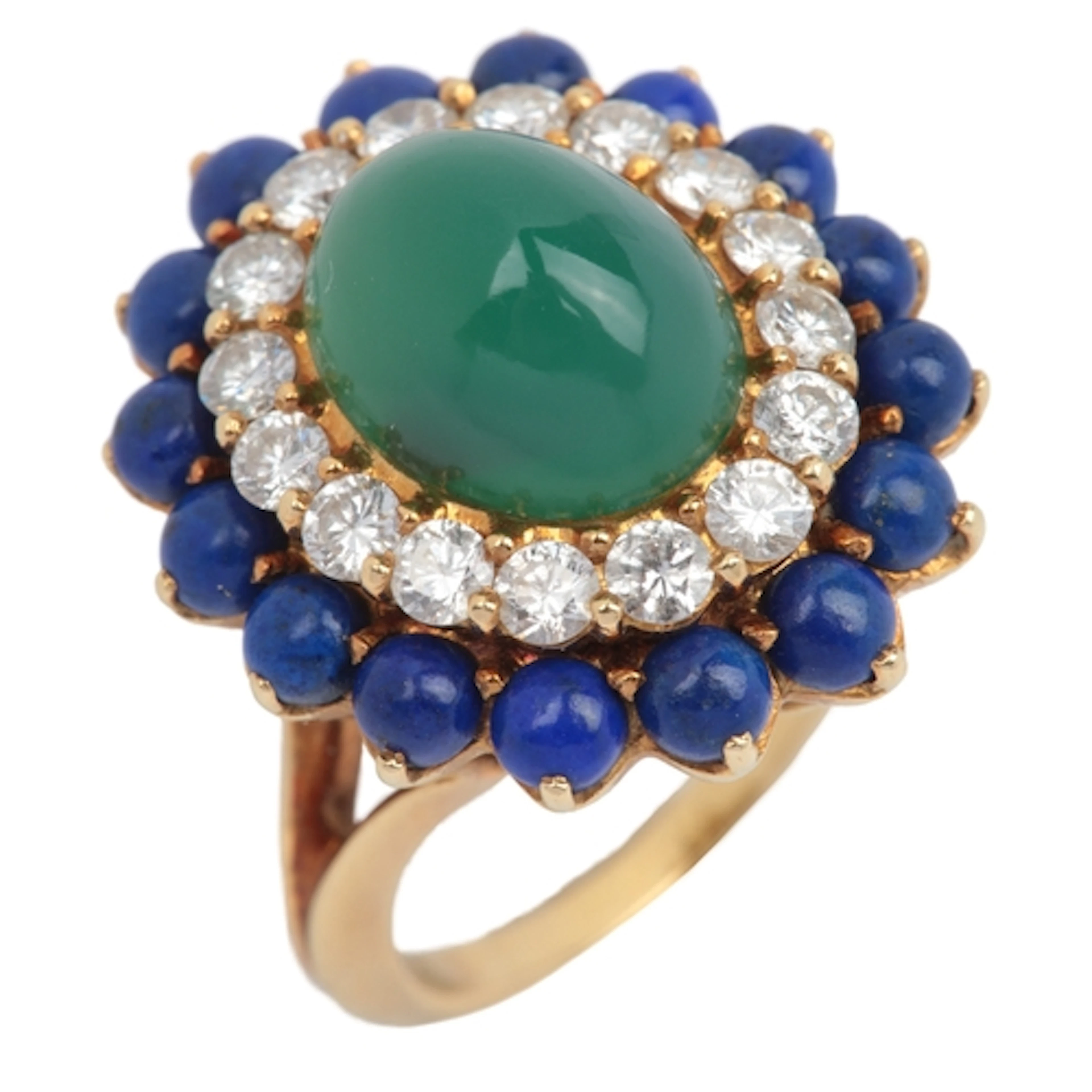 Boucheron, a gold, chrysoprase, lapis lazuli and diamond coc...