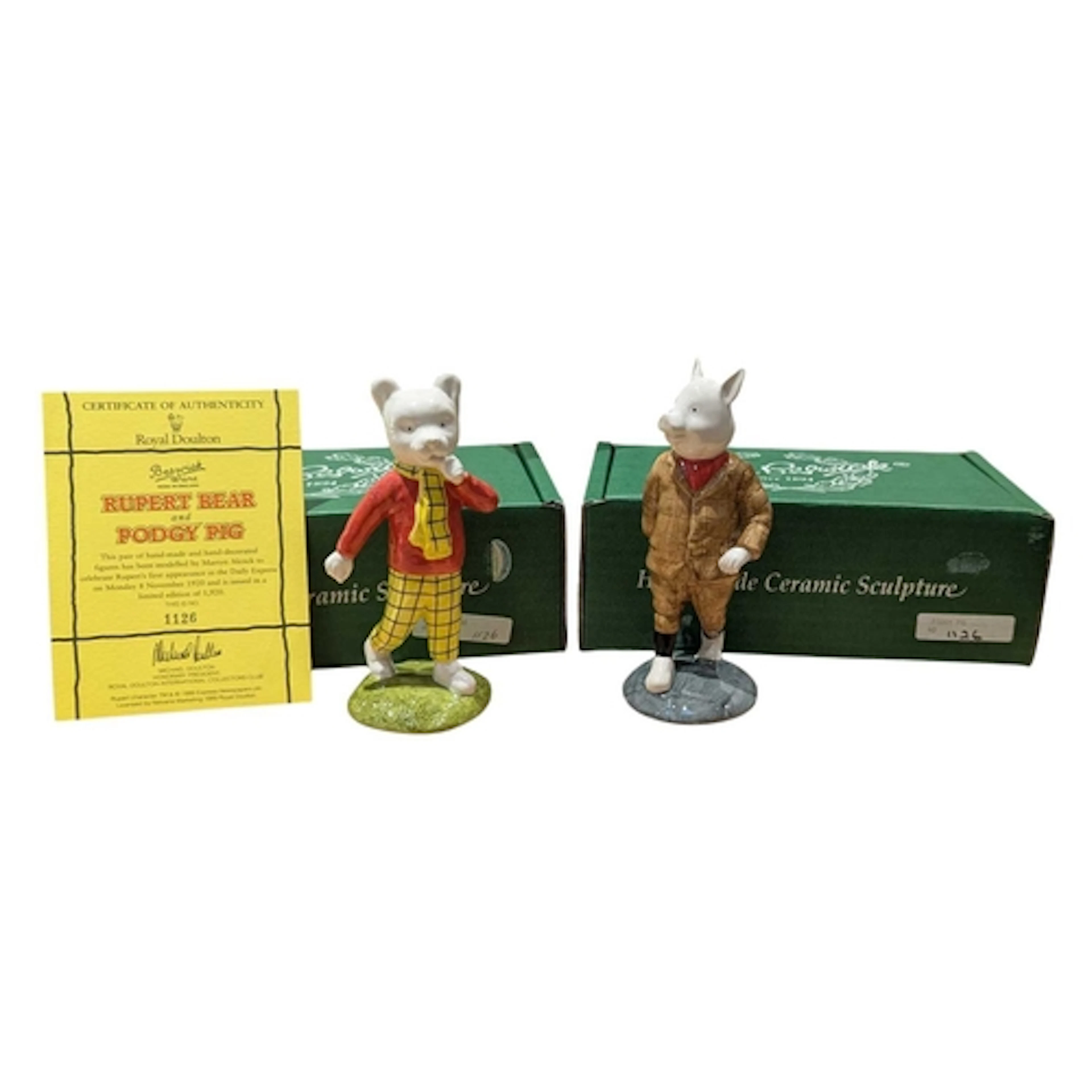 Beswick - 1999 Rupert Bear & Podgy Pig limited edition c...