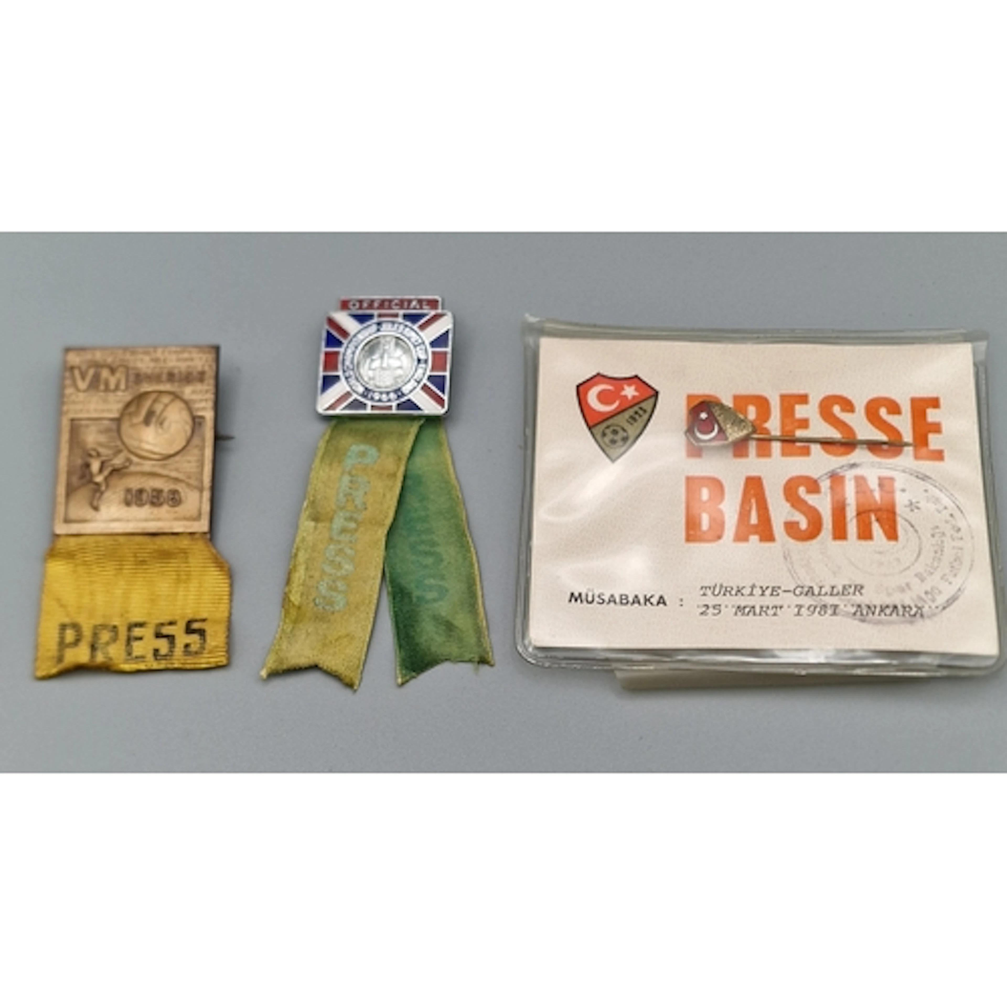 Official World Cup Football Badges from the 1958 and 1966 Wo...