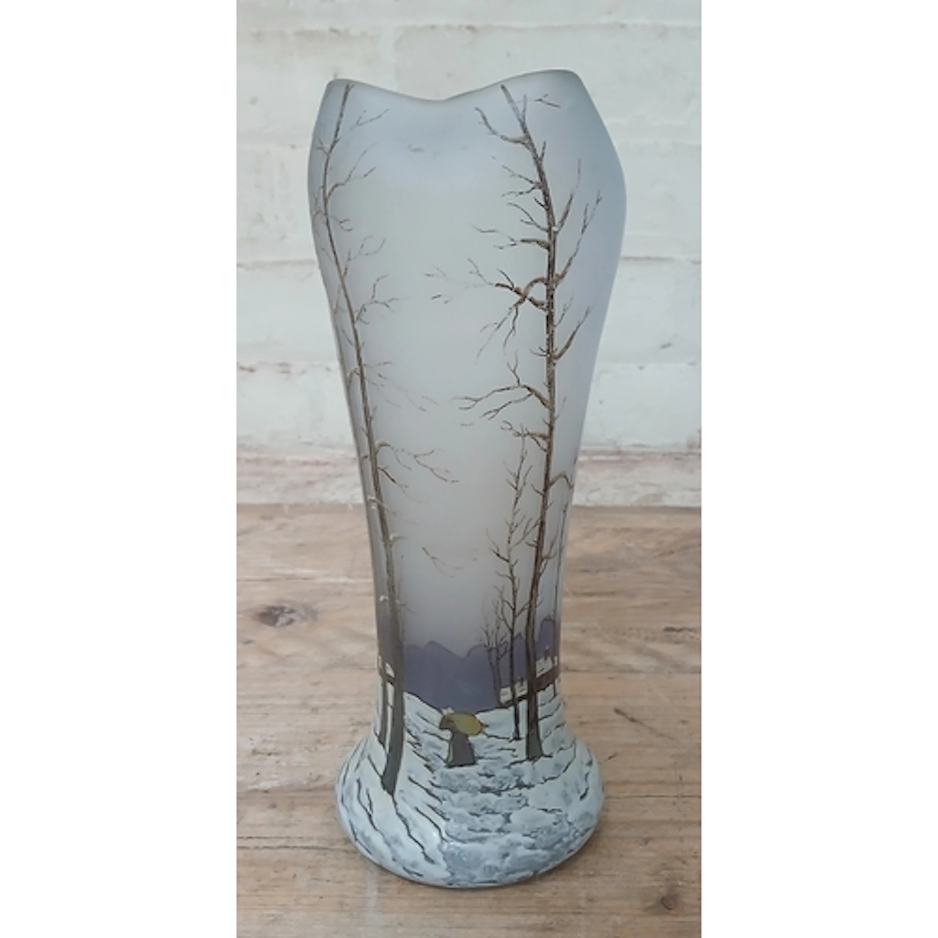 An Art Nouveau decorated glass vase by Francois-Theodore Leg...