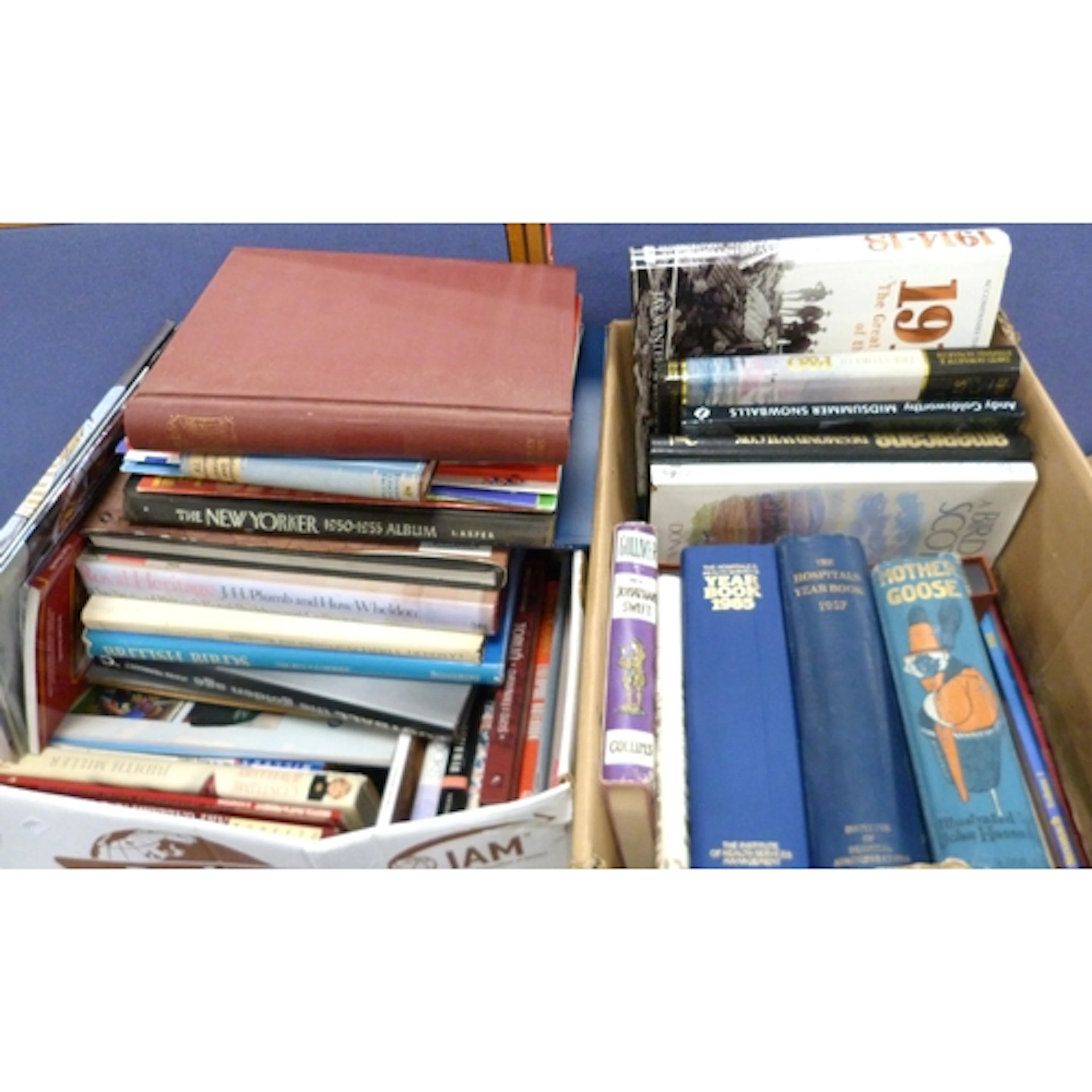 Two cartons containing modern paper back books to include fo...