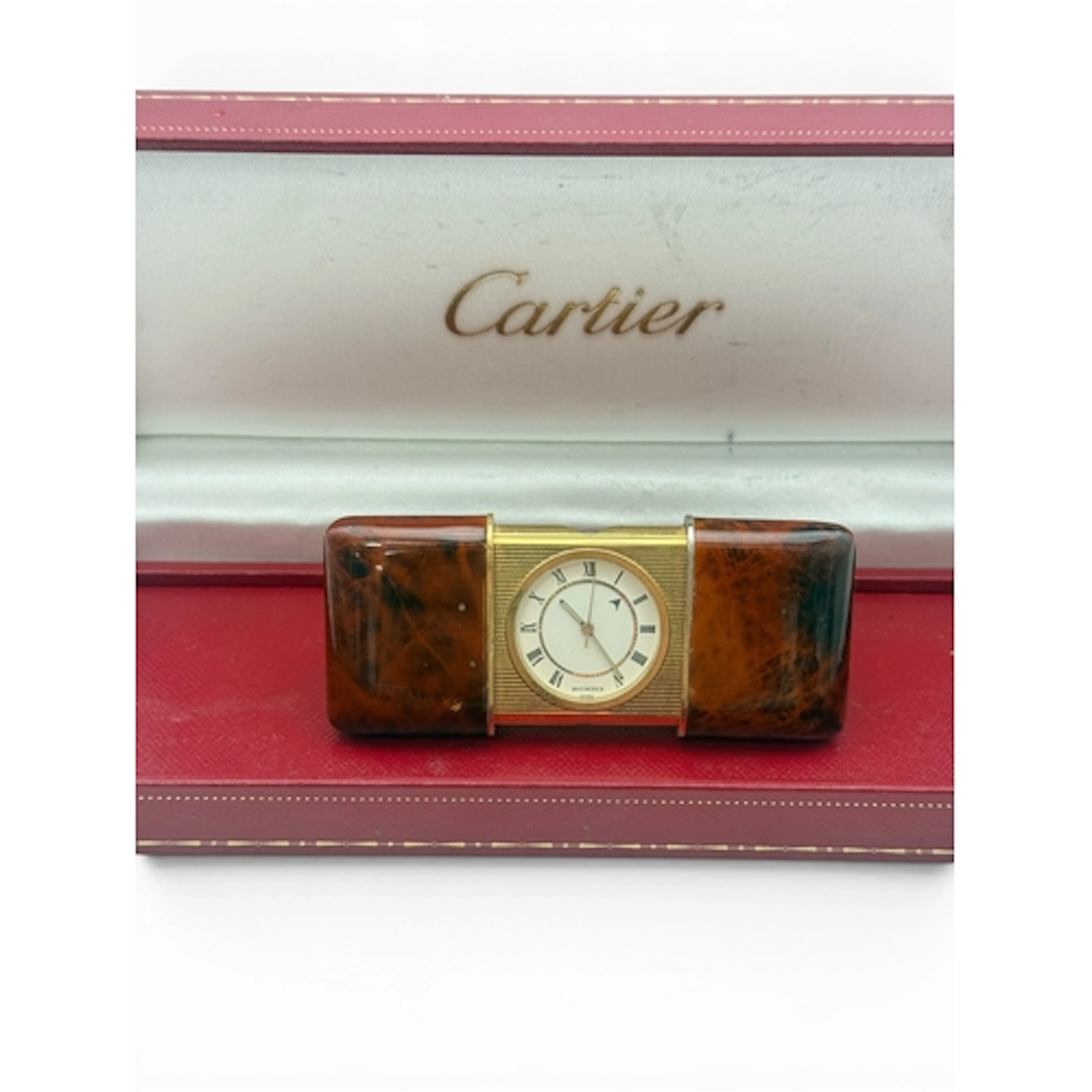 A BUCHERER PURSE WATCH, WITH CARTIER BOX