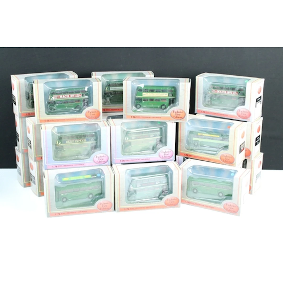 24 Boxed EFE Exclusive First Editions diecast model buses, a...