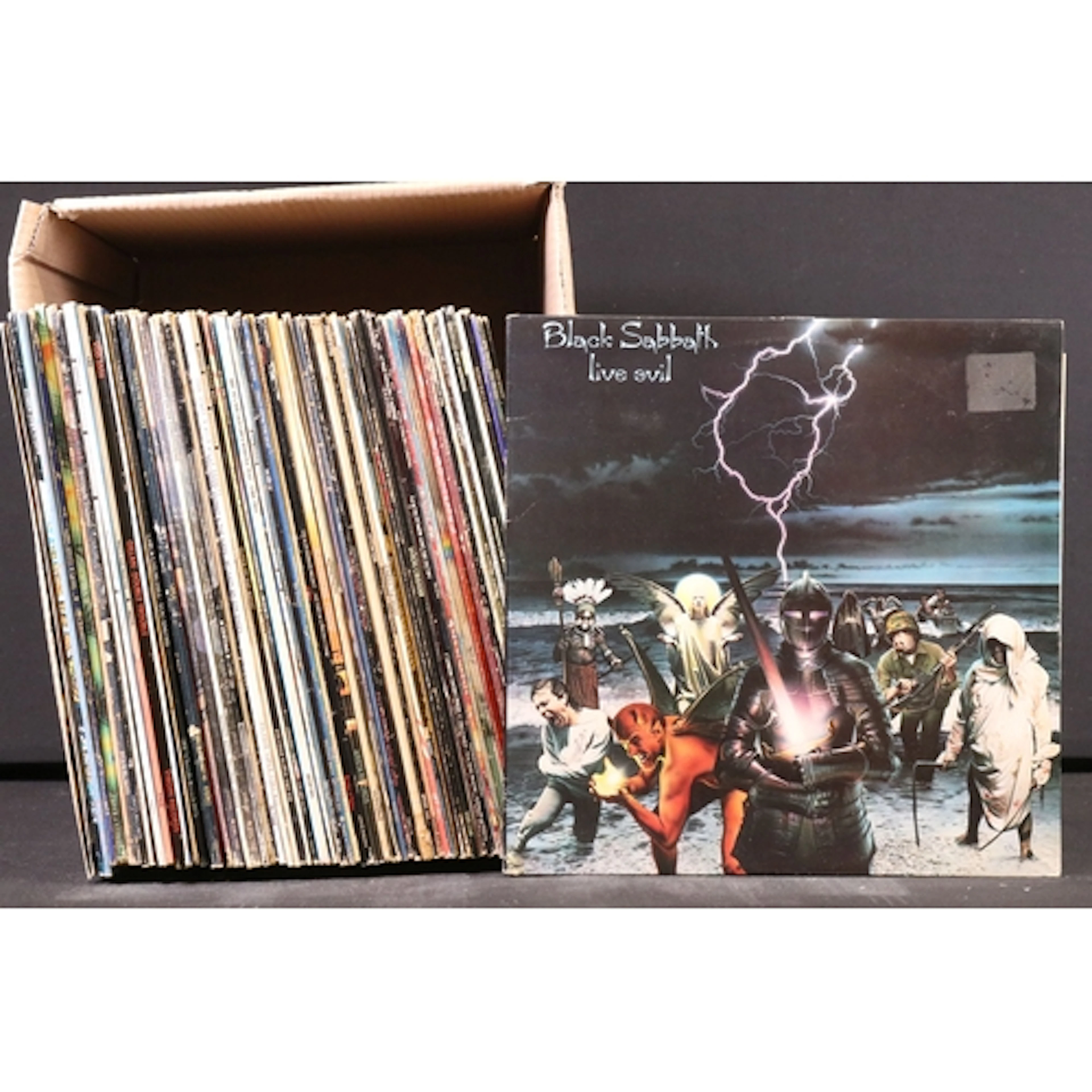 Vinyl - Over 60 Rock LPs to include Black Sabbath, ACDC, Iro...