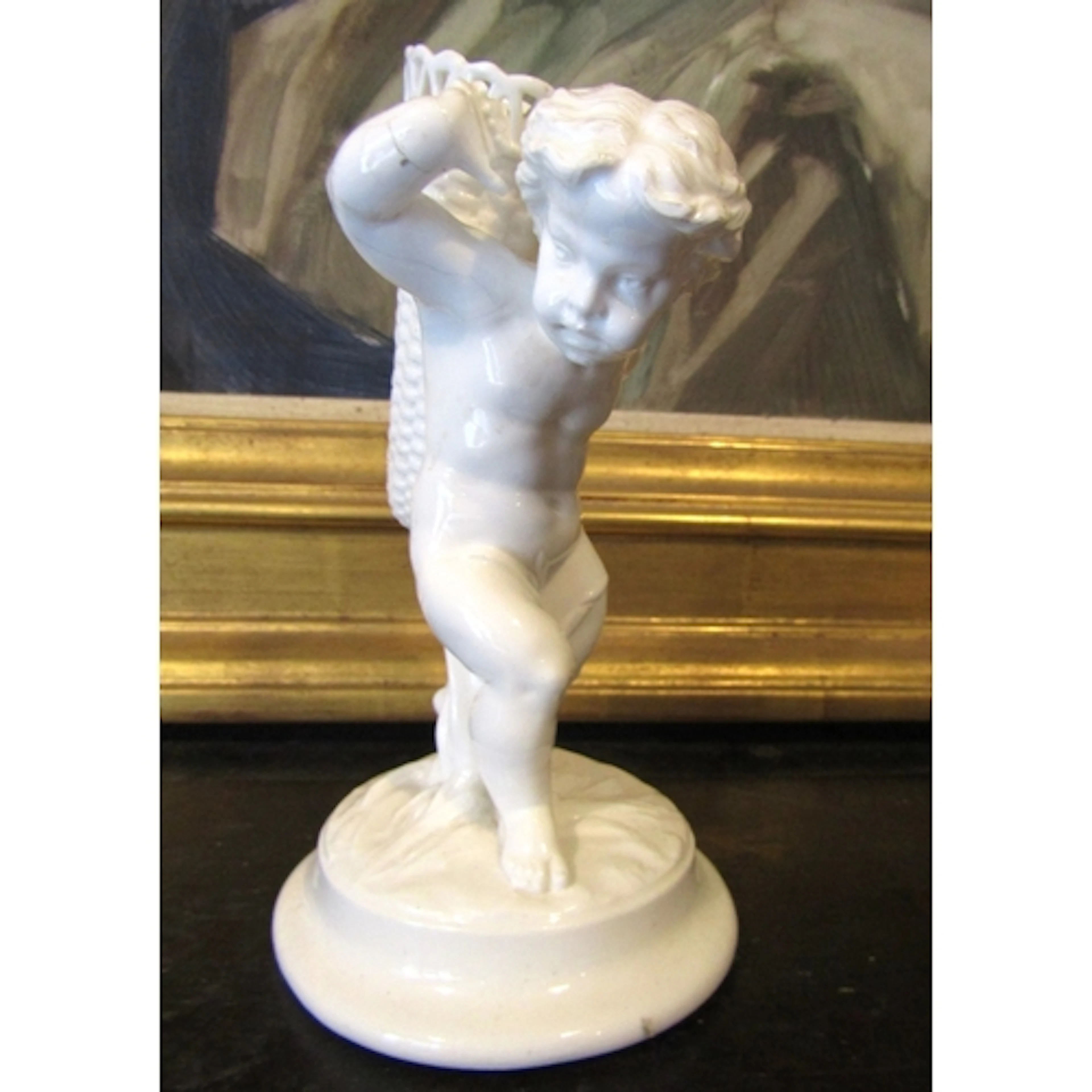 Antique Balance de Chine Fine Porcelain Figure of Cherub wit...