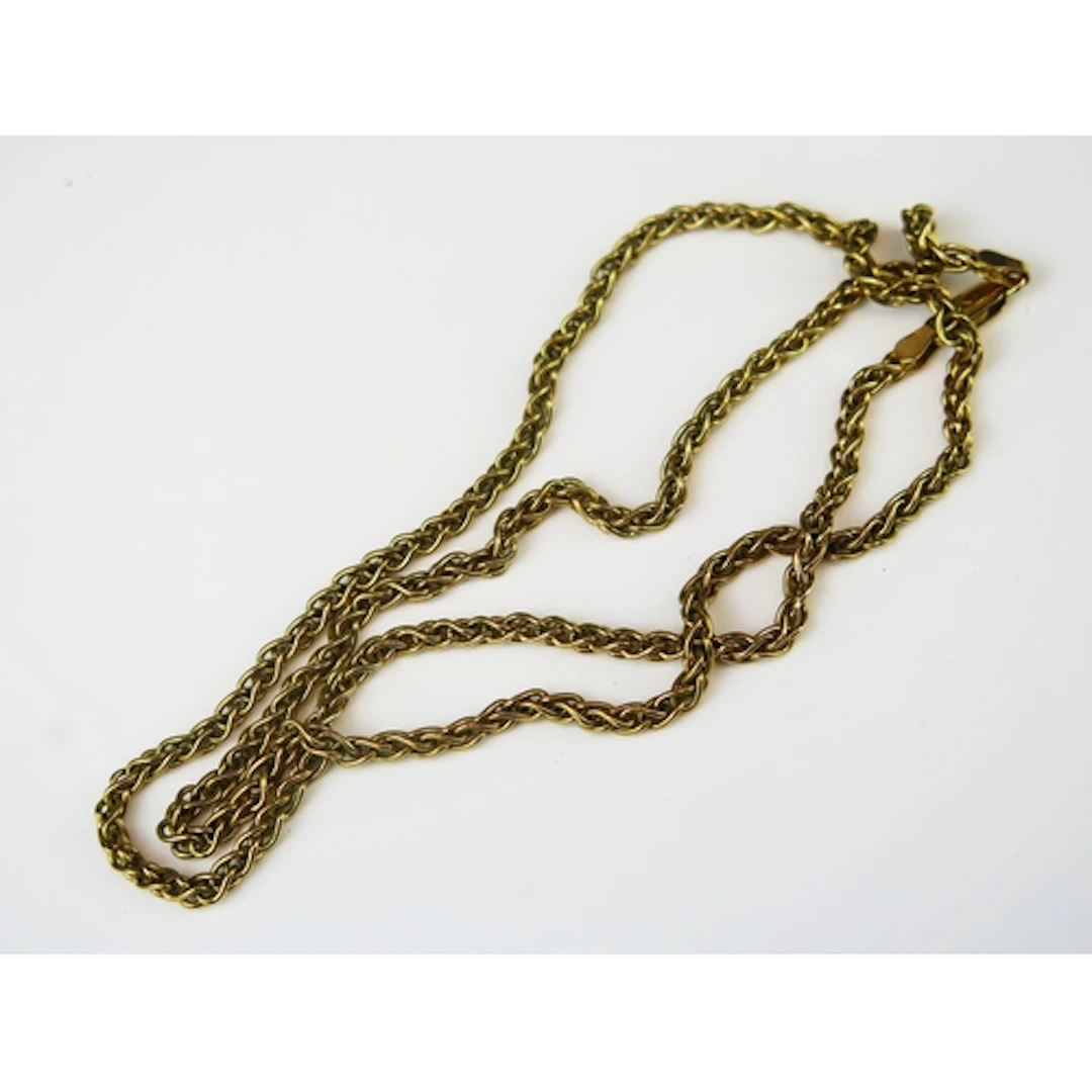 A 9ct gold wheat link chain, 60cm, CCM mark, 21.8g