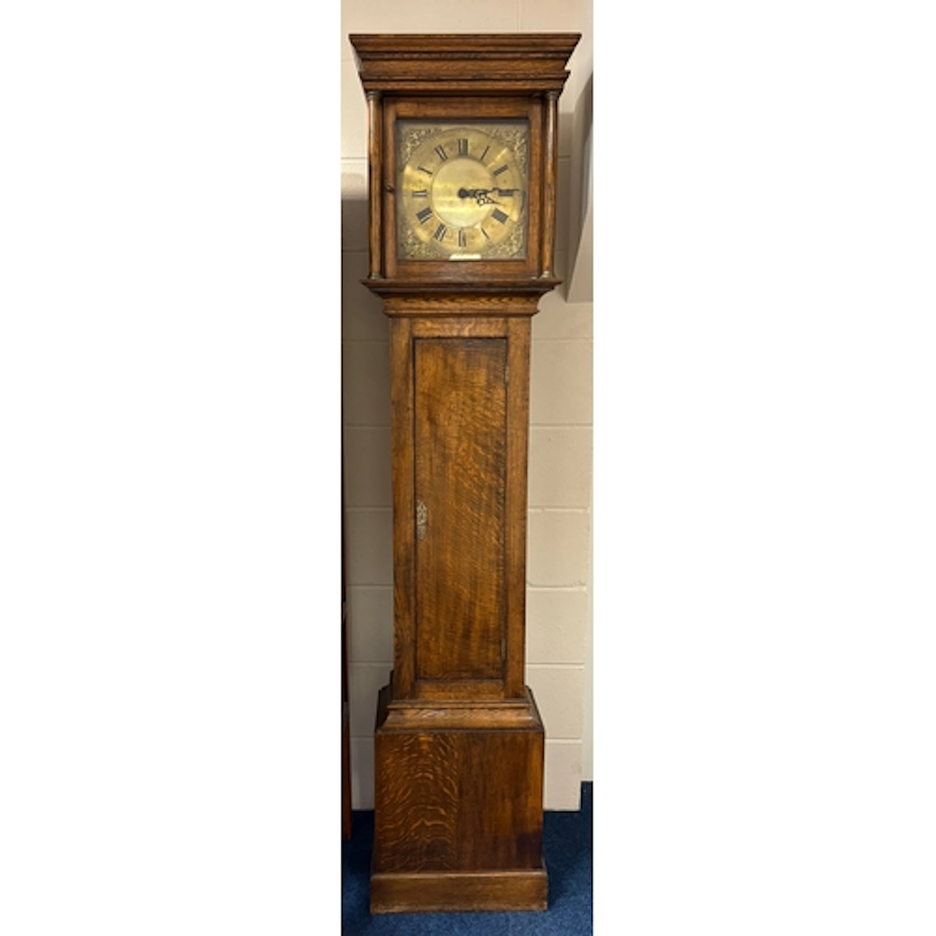 An oak “Counrty Craftsman” longcase clock