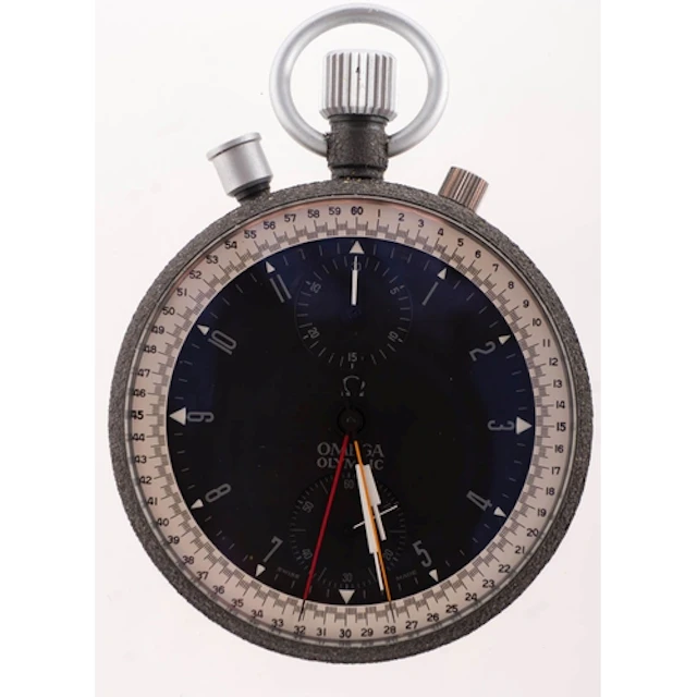 Omega an Olympic Nuit Spaciale stopwatch the round black dia...