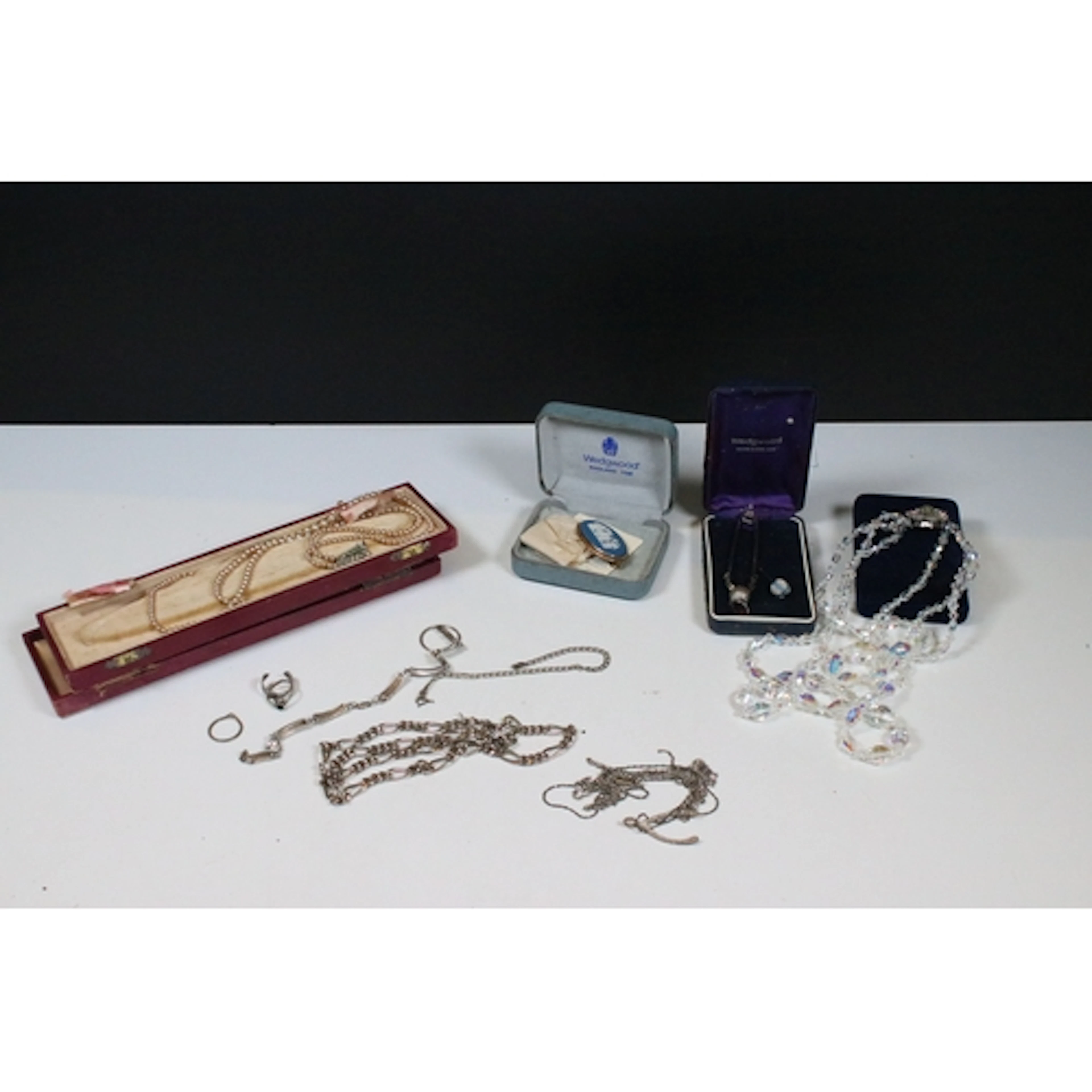 Collection of costume jewellery, to comprise Wedgwood exampl...