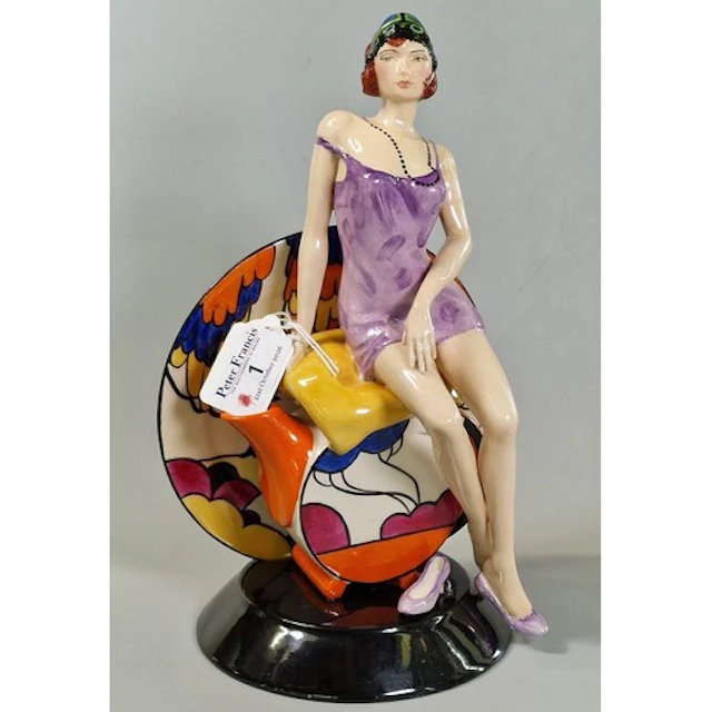 Ceramic Art Deco style sculpture by Peggy Davies 'Nostalgia'...