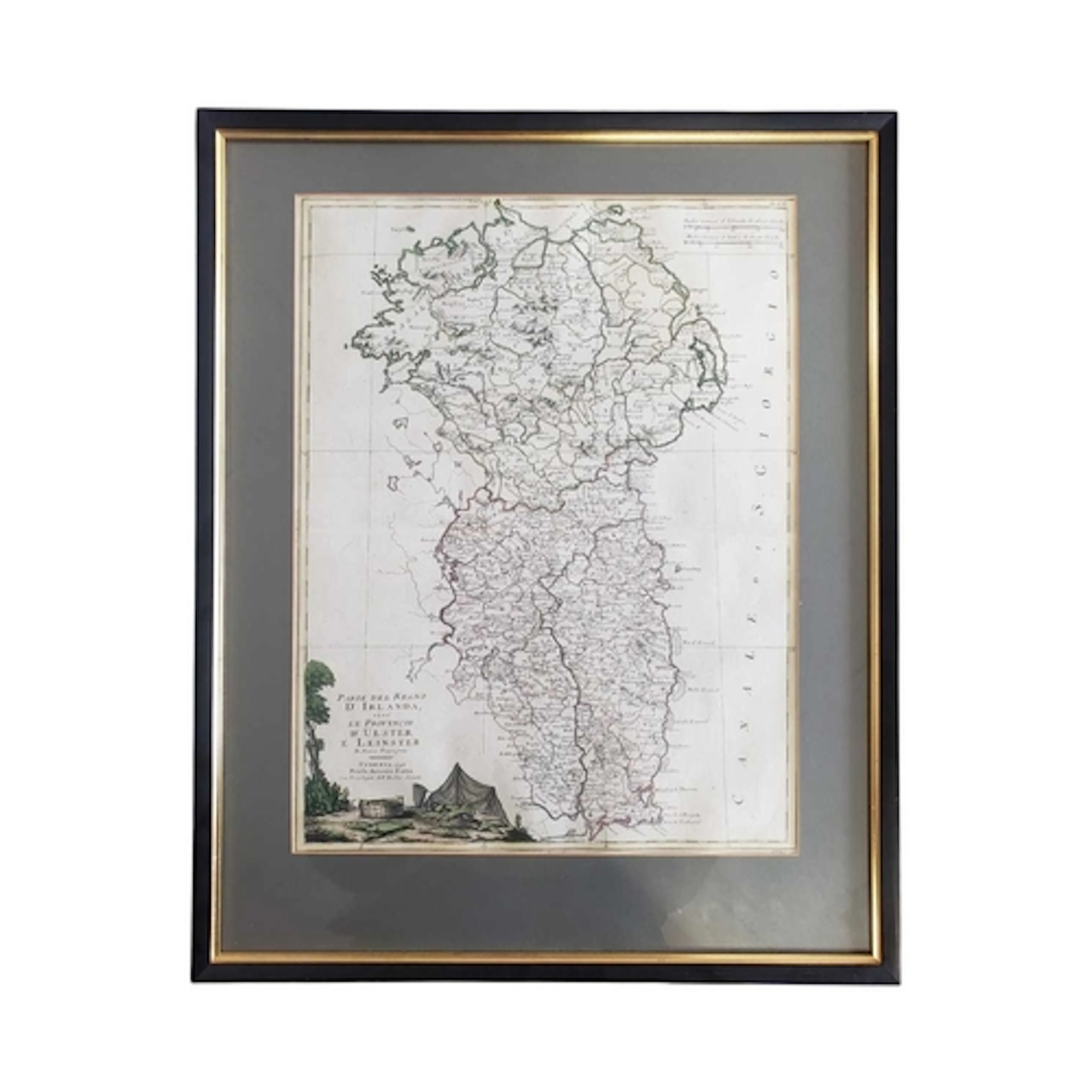 18th century 1778 copperplate engraved map of the kingdom of...