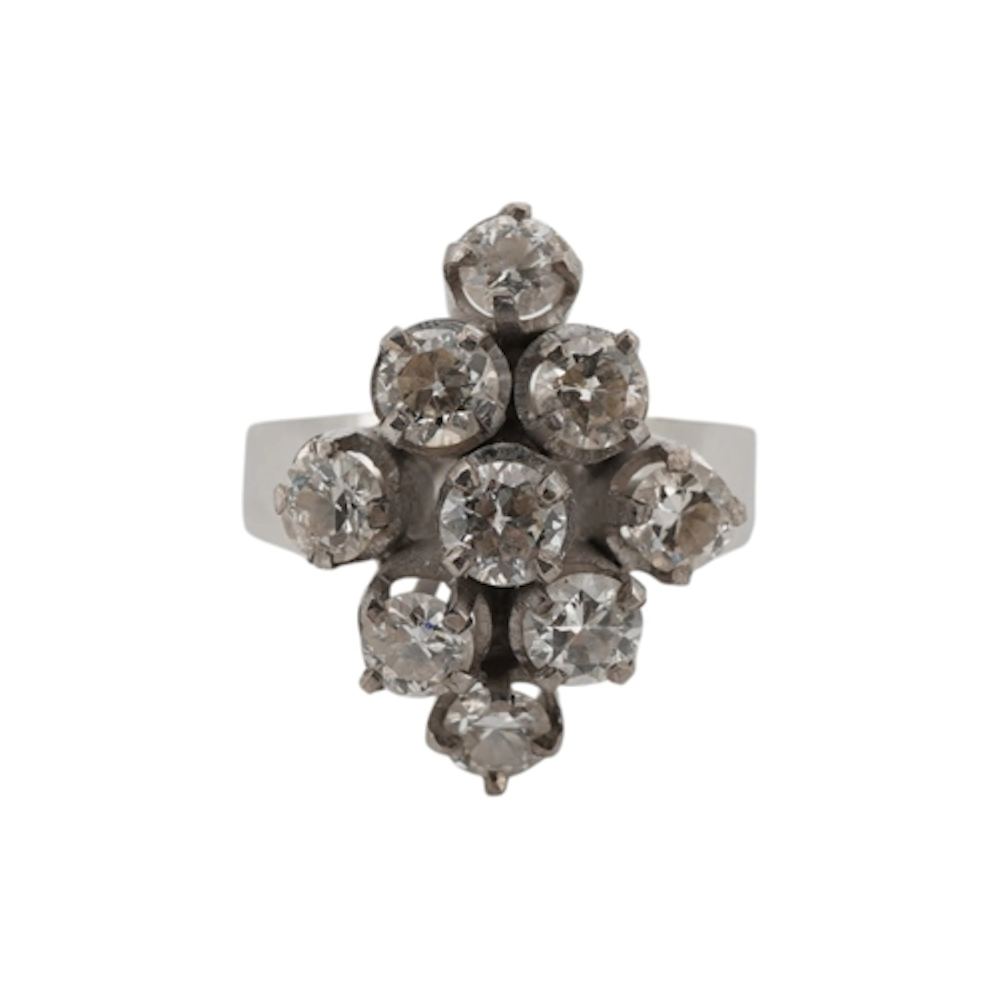 A diamond cluster ring, set with brilliant-cut diamonds tota...