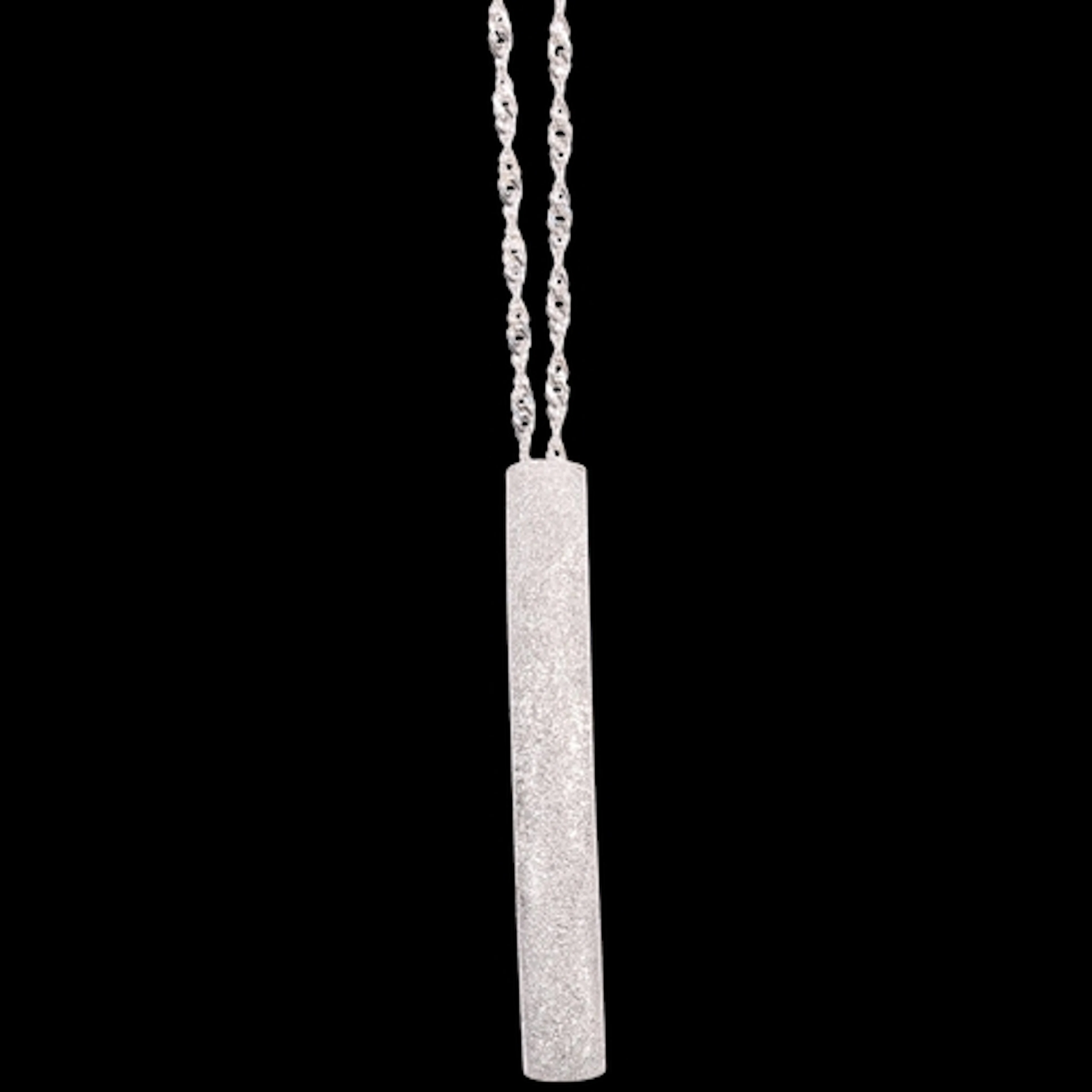 A Contemporary 9ct white gold pendant necklace, curved recta...