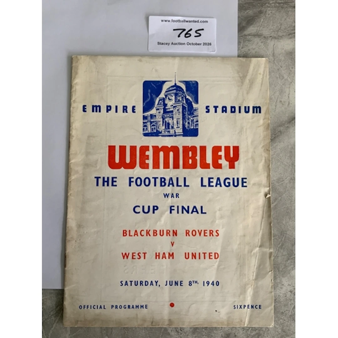 1940 War FA Cup Final Football Programme: Blackburn v West H...