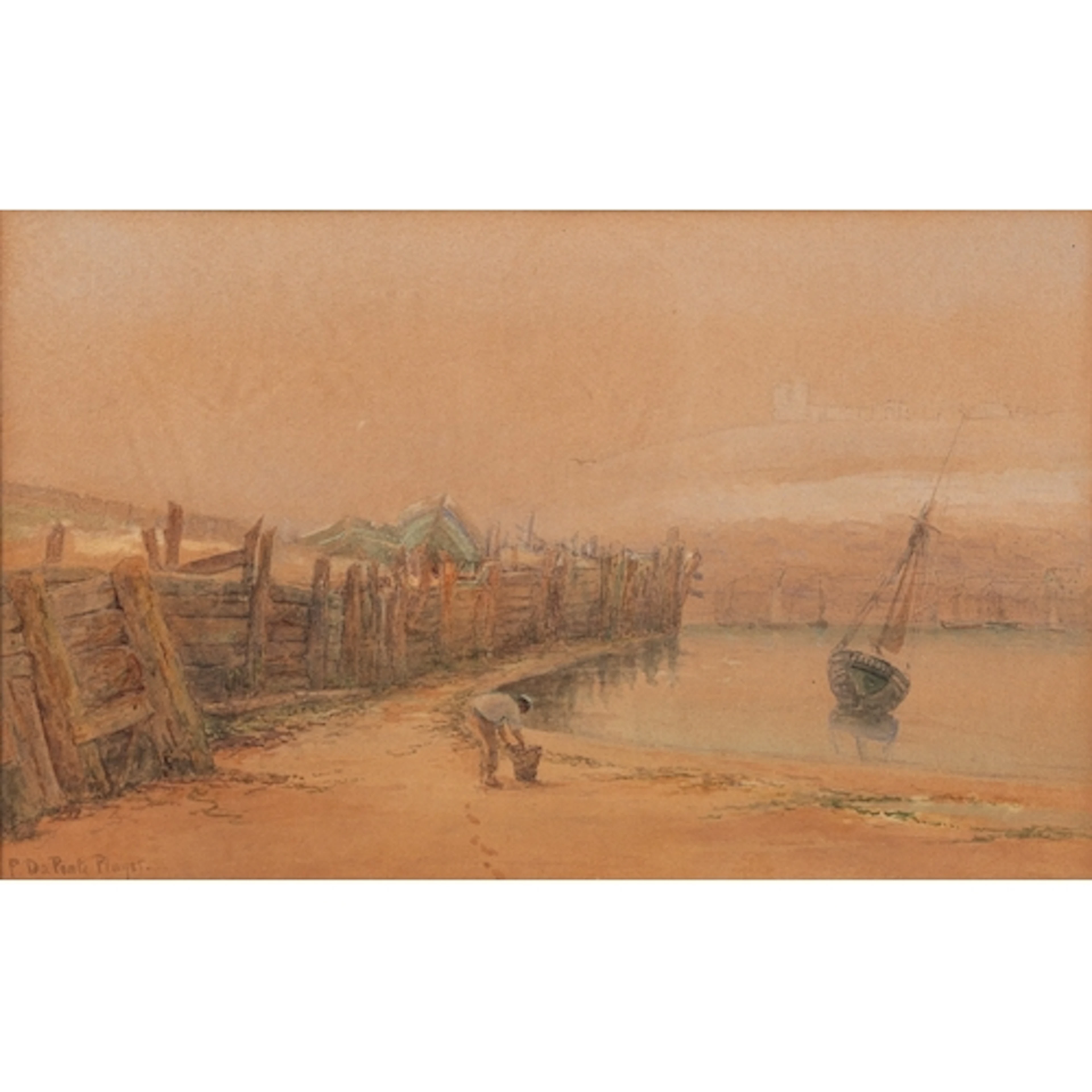 F. Da Ponte Player (19th Century, British) - Lone figure wit...